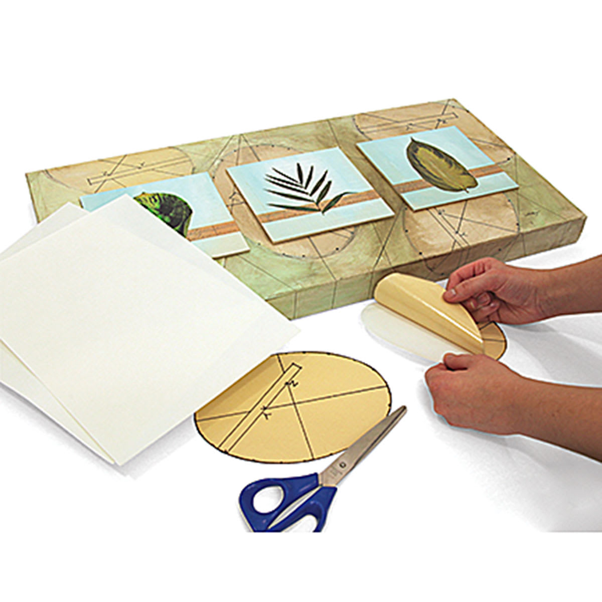Grafix Double Tack Mounting Film being used in an artwork
