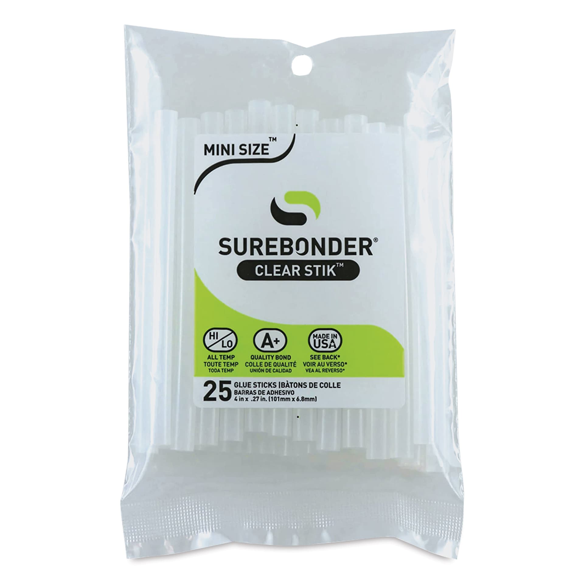 Glue Sticks for Mini-Trigger Guns - 25 lb, 5/16" x 10" - front of packaging