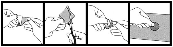 Peel n Stick Double-Sided Adhesive Sheets - Drawing showing method to apply