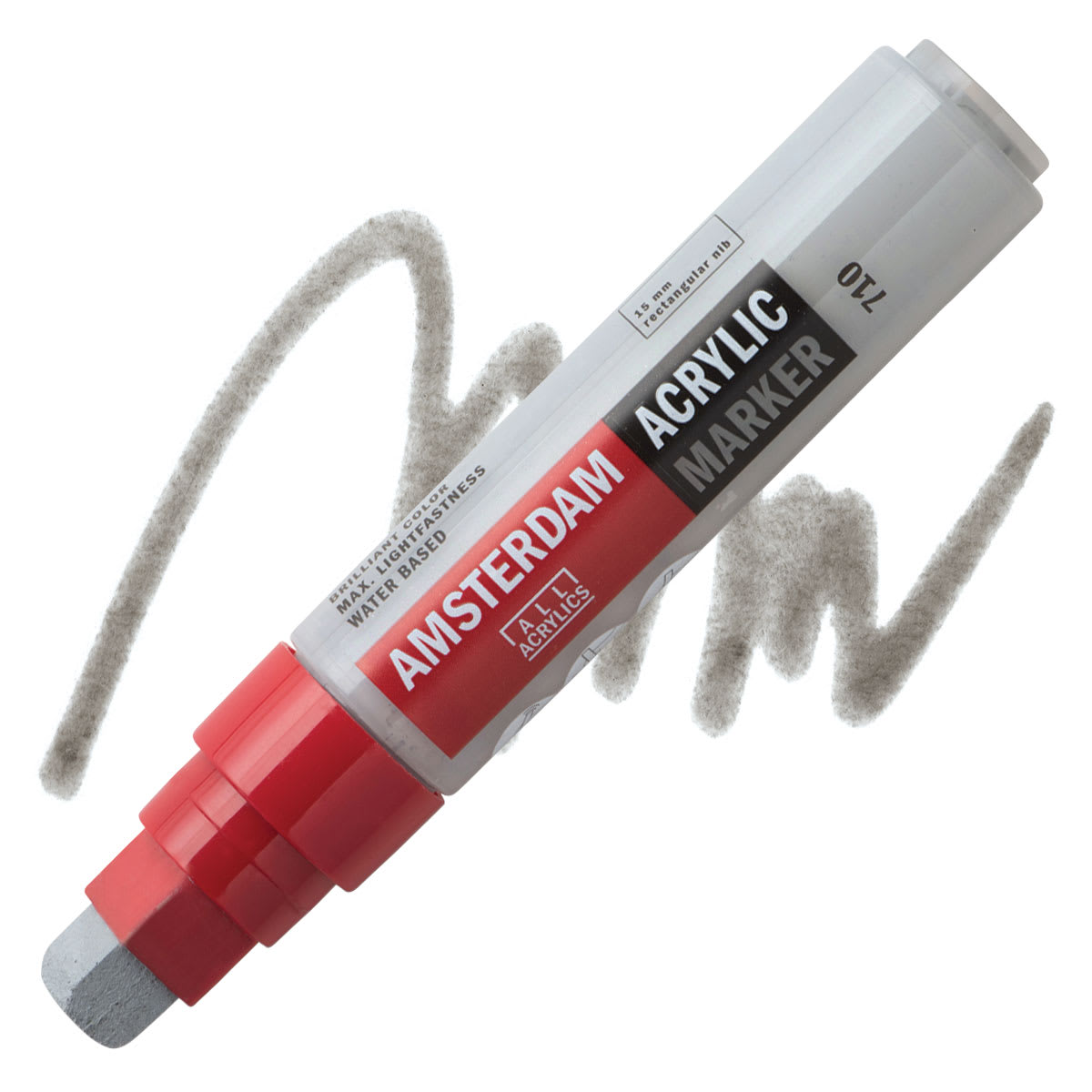 Amsterdam Acrylic Marker - Neutral Grey, 15 mm marker and swatch