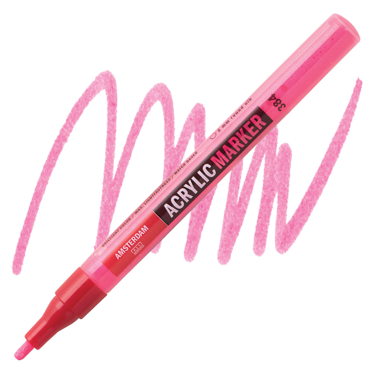 Amsterdam Acrylic Marker - Reflex Rose, 2 mm marker and swatch
