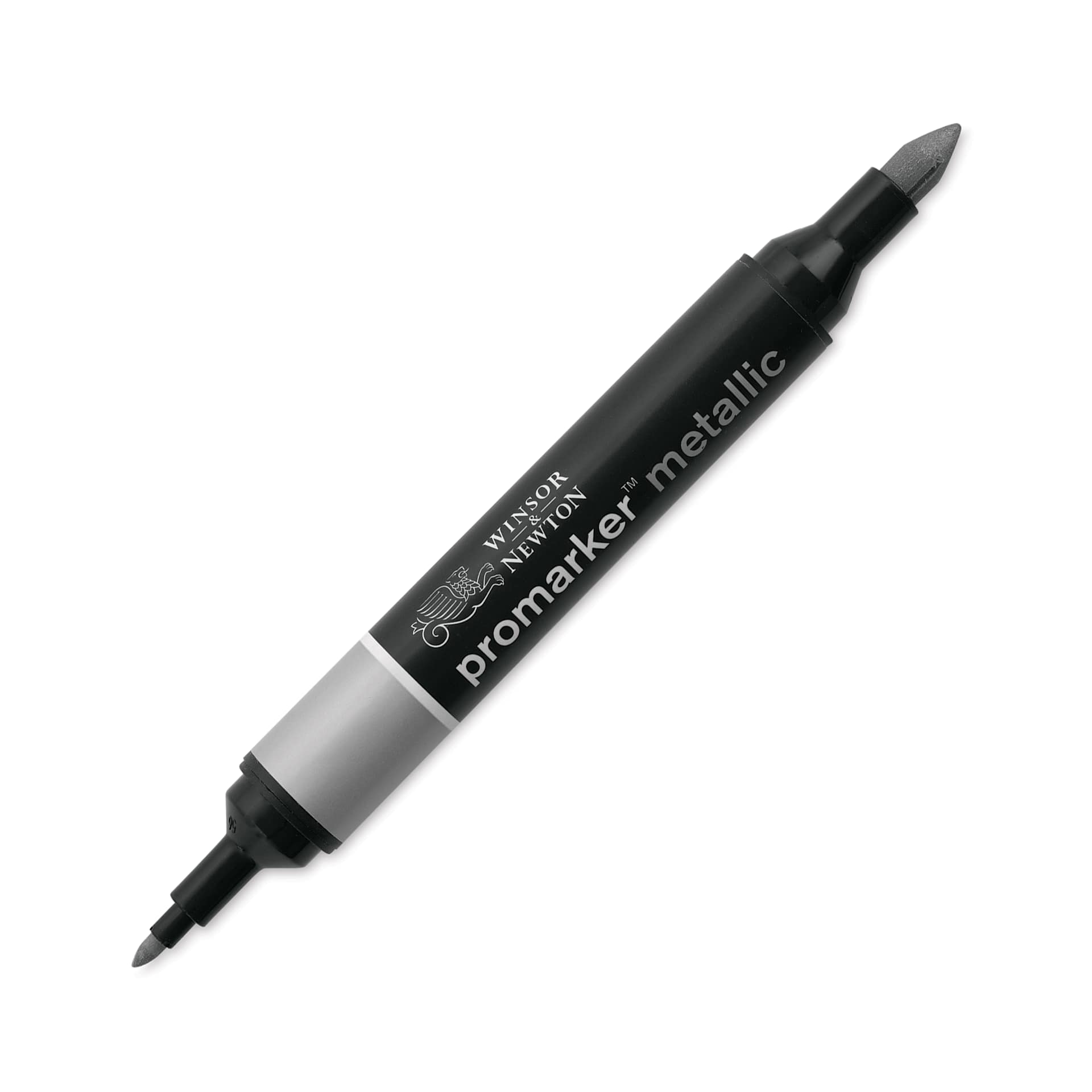 Winsor & Newton Promarker Metallic Marker - Silver, caps off