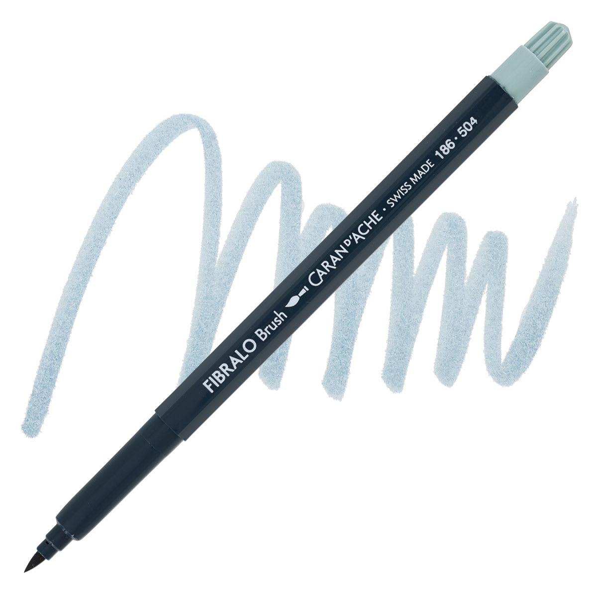 Caran d'Ache Fibralo Brush Marker - Paynes Grey 30% marker and swatch