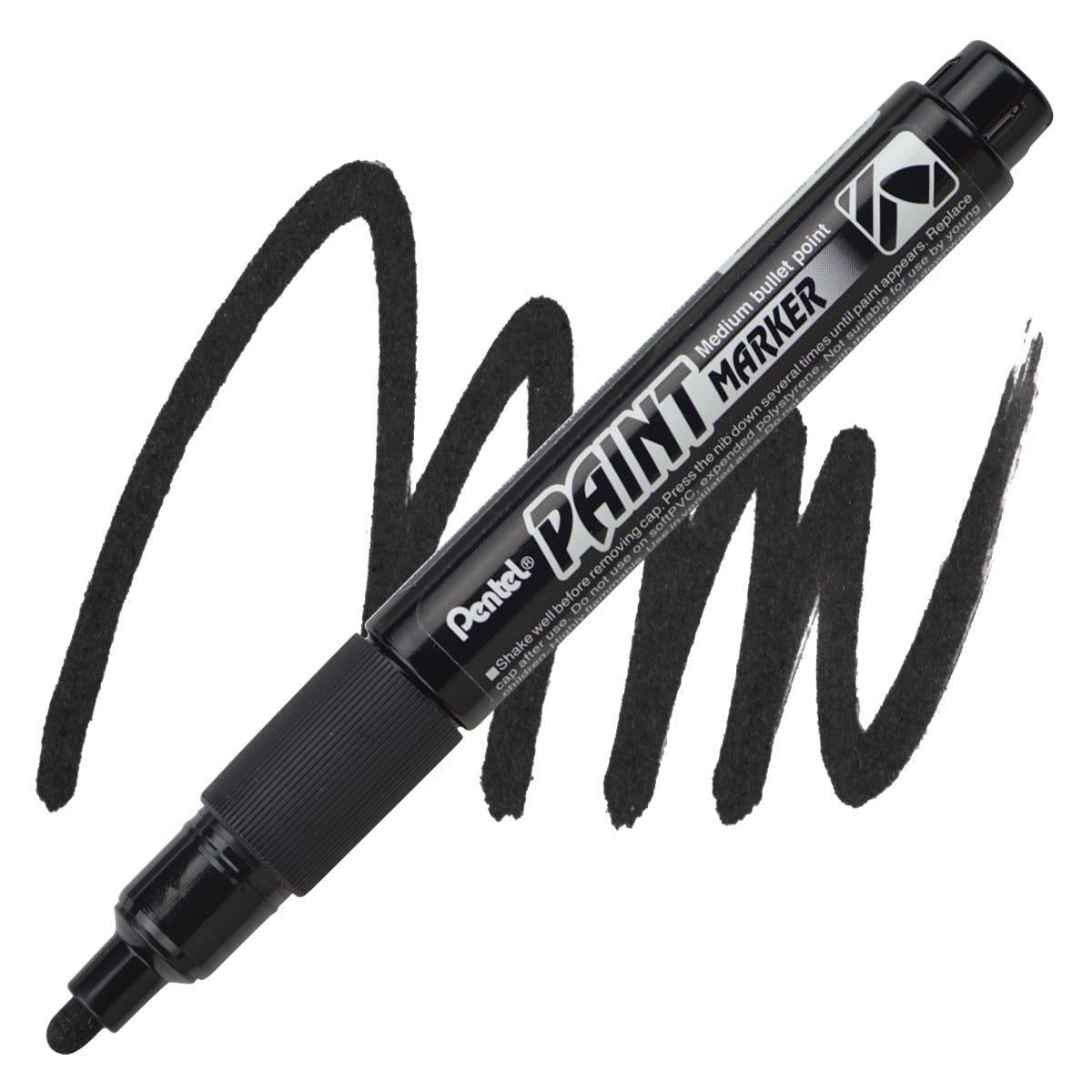 Pentel Paint Marker - Black marker and swatch
