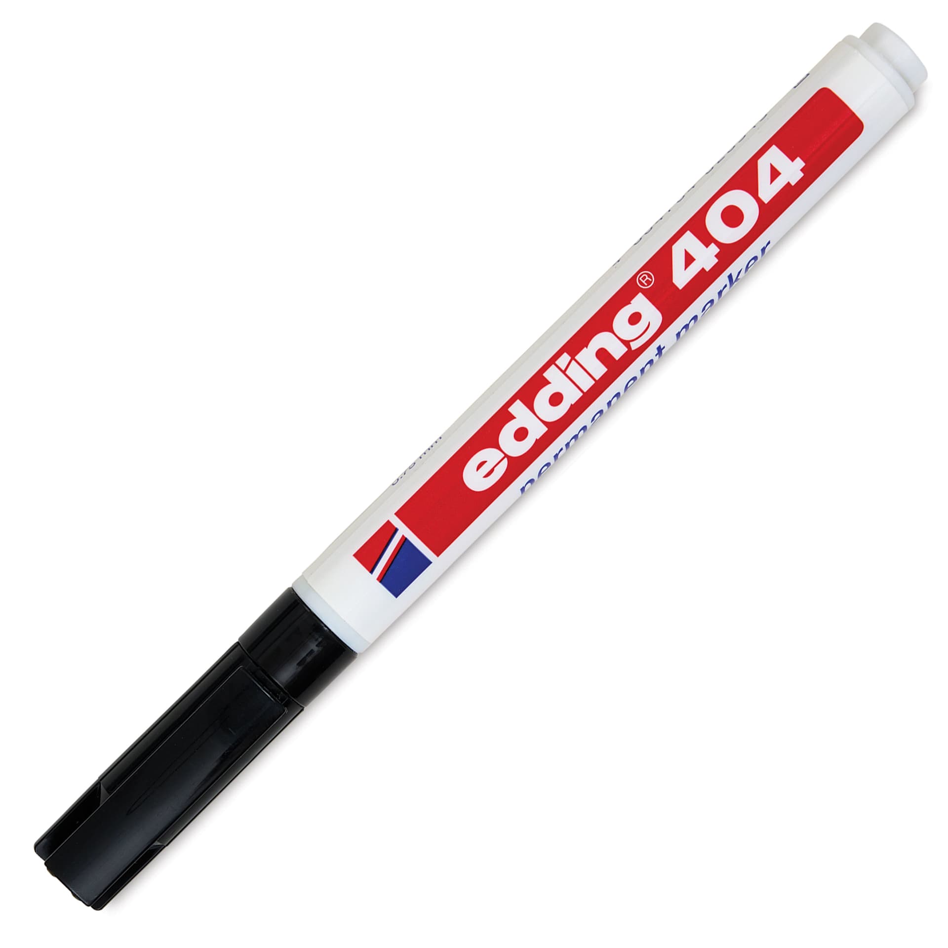 Edding Permanent Marker - Black, 404 Series, Bullet Nib, 0.75 mm, cap on