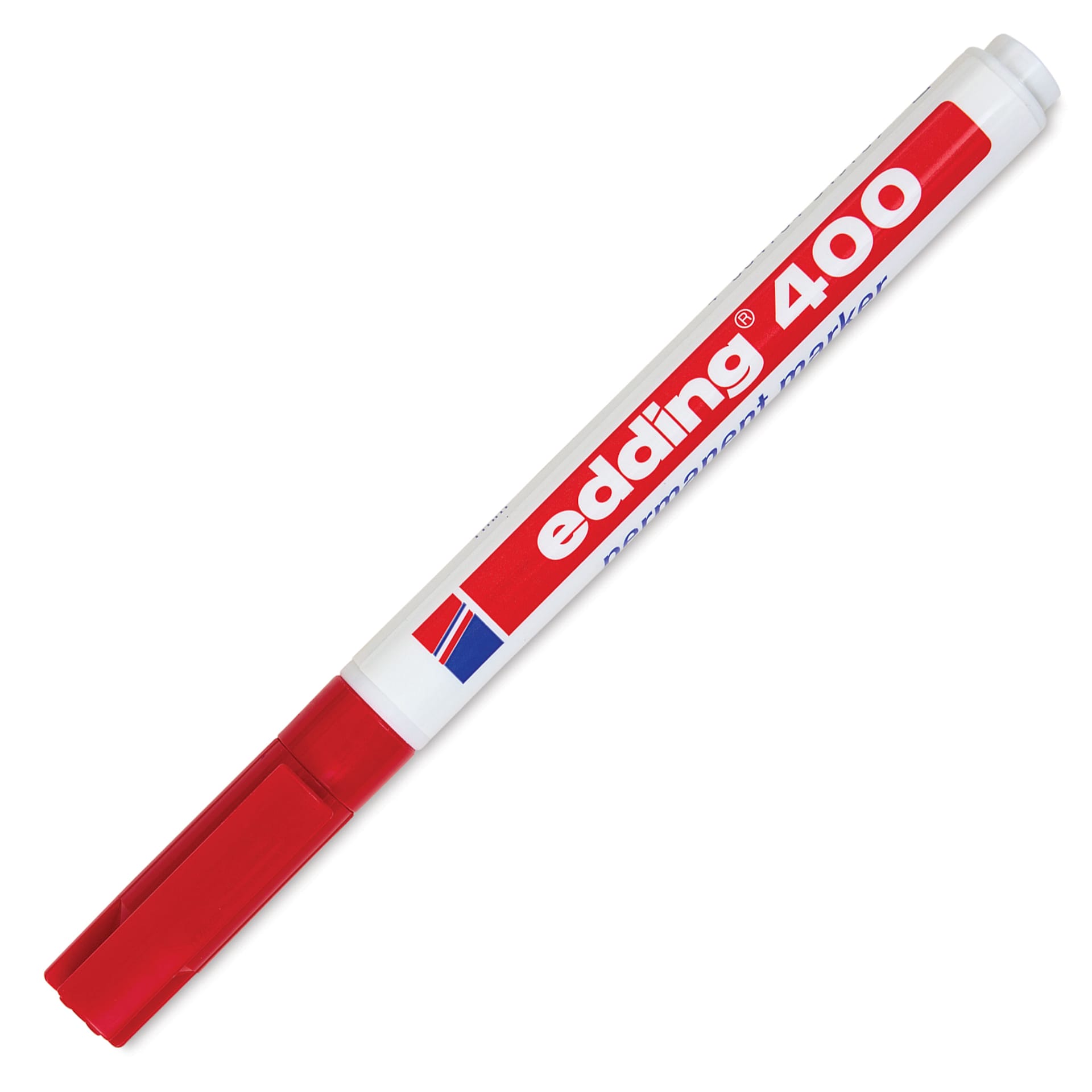 Edding Permanent Marker - Red, 400 Series, Bullet Nib, 1 mm, cap on