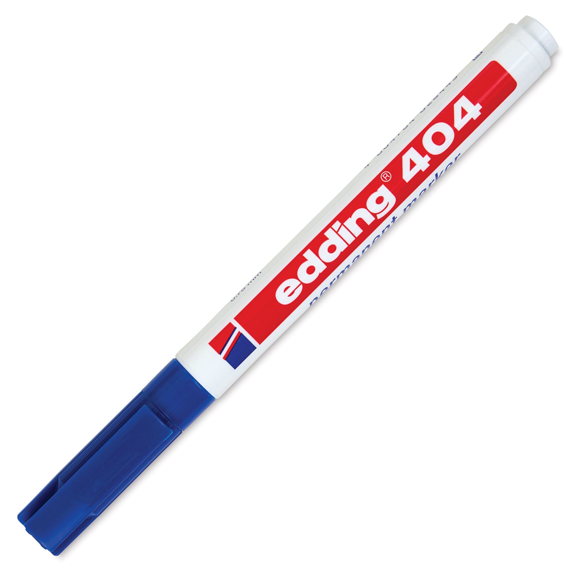 Edding Permanent Marker - Blue, 404 Series, Bullet Nib, 0.75 mm, cap on