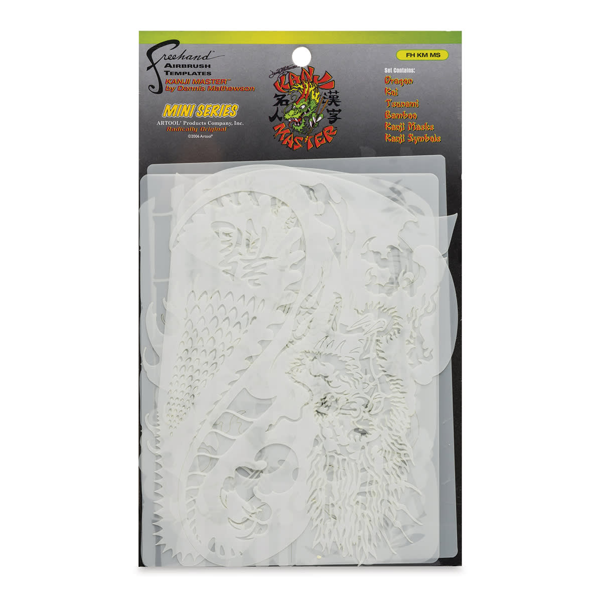 Iwata Artool Freehand Template - Set of 6, Kanji Master - front of packaging