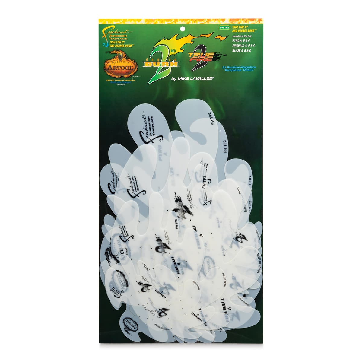 Iwata Artool Freehand Template - Set of 3, True Fire II (In packaging)