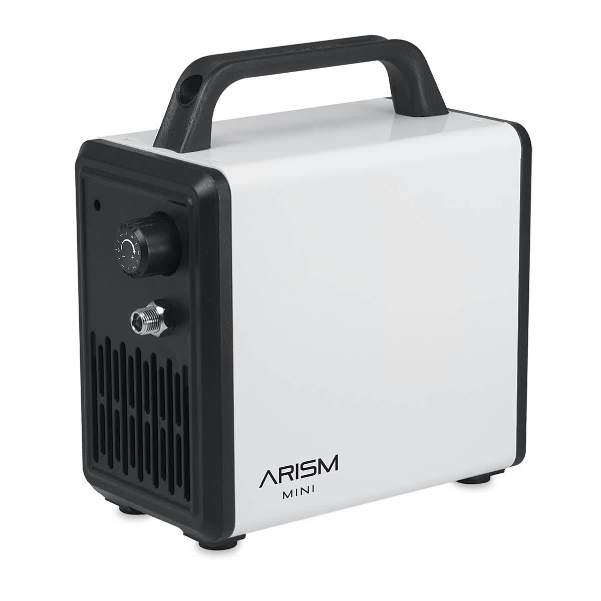 Sparmax Arism Mini Compressor - Angled view of Snow White Compressor
