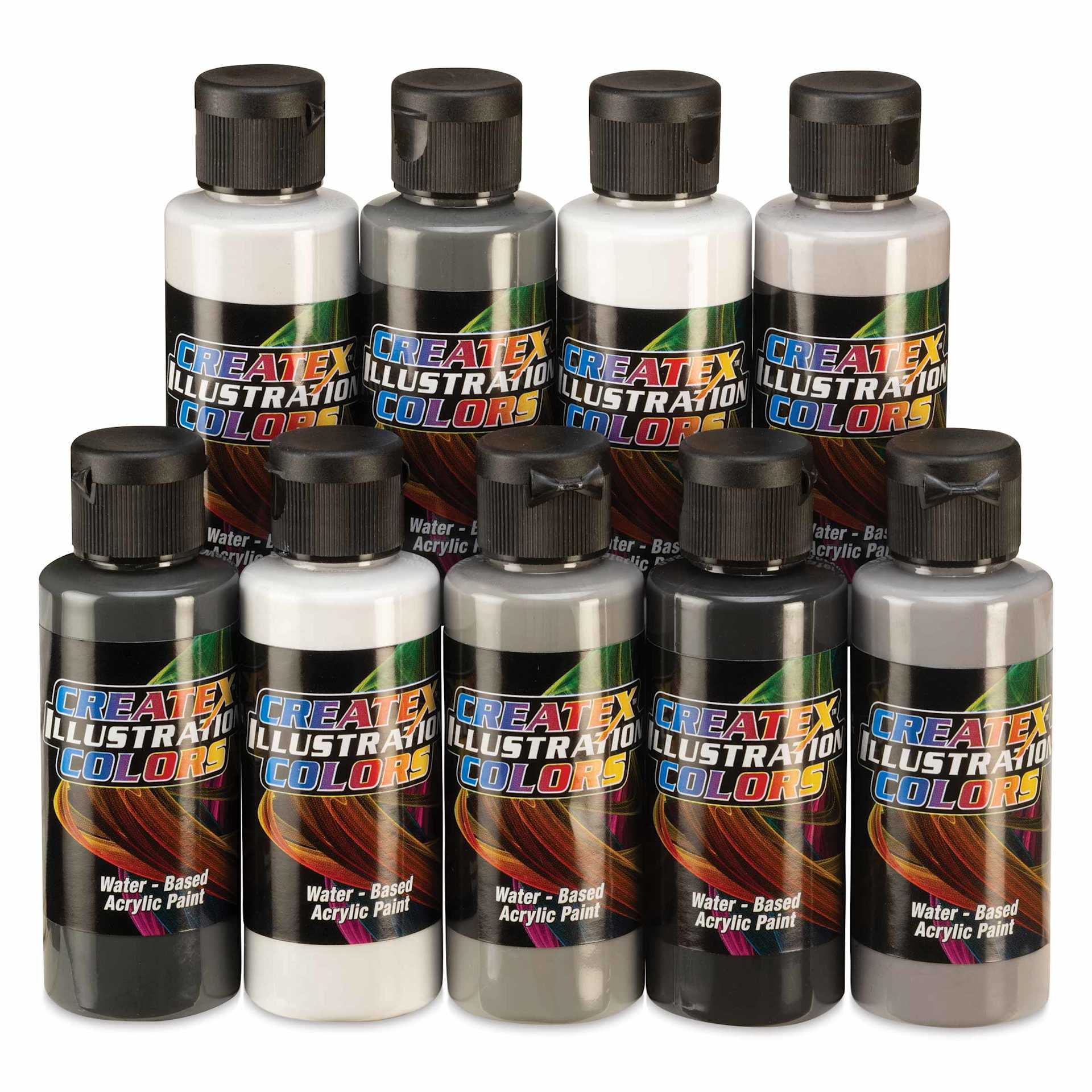 Createx Illustration Colors - Neutral Grey, Set of 9, 1 oz