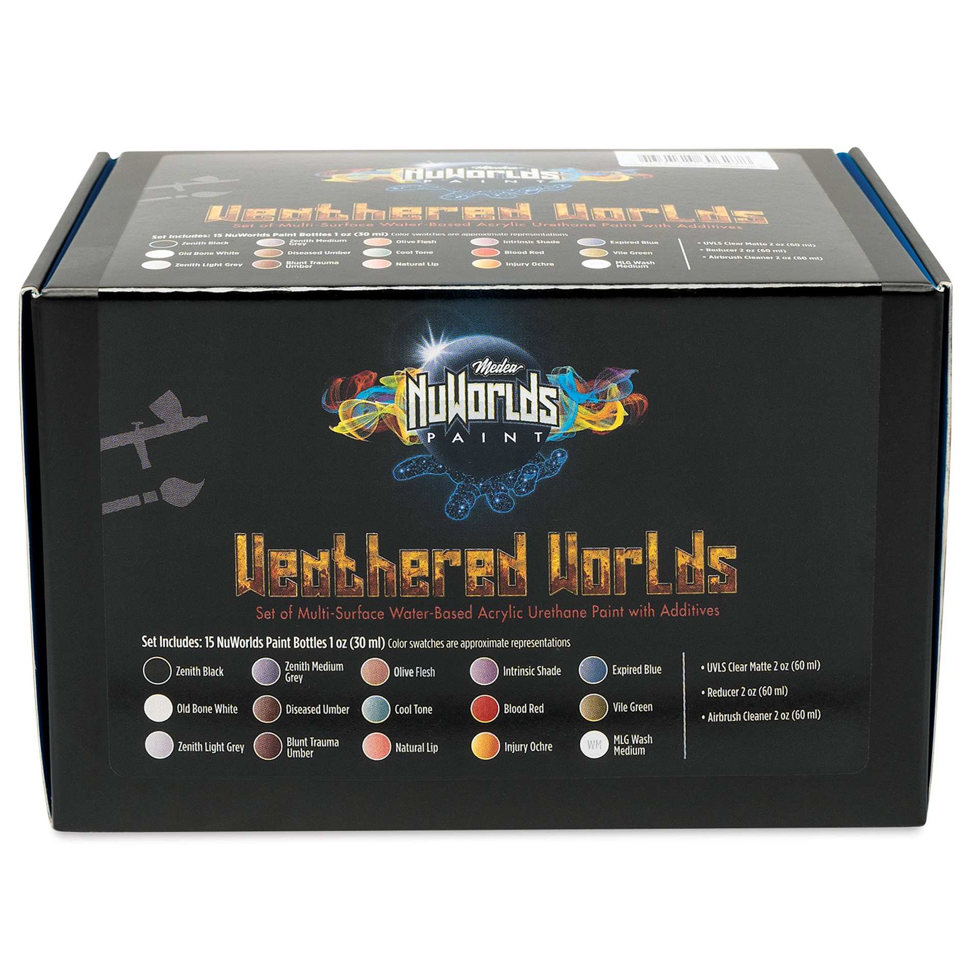 Iwata Medea NuWorlds Airbrush Paints - Weathered Worlds, Set of 19