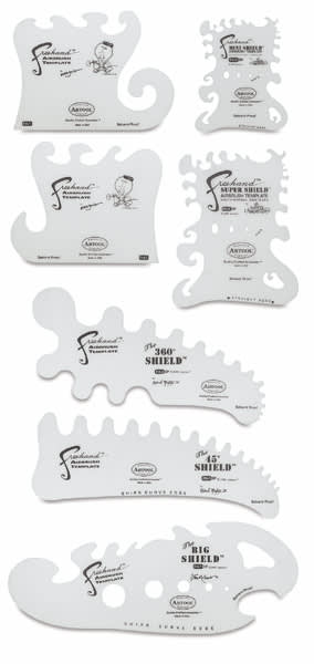 Airbrush Templates - Set of 7 styles shown