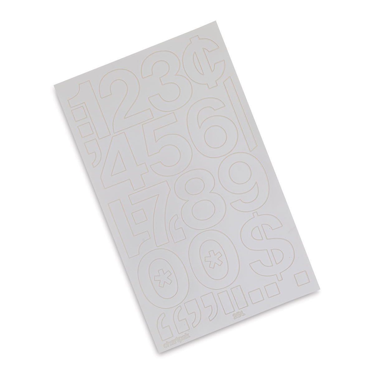Chartpak Vinyl Numbers - 2" Numbers, White