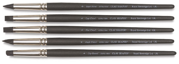 Royal Sovereign Clay Shaper Sets - Set of Regular 5 Tips, with Longer handles shown horizontally