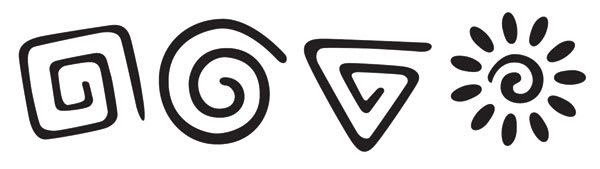 Mayco Press Tools - Drawing showing each pattern in Spiral Designs Set