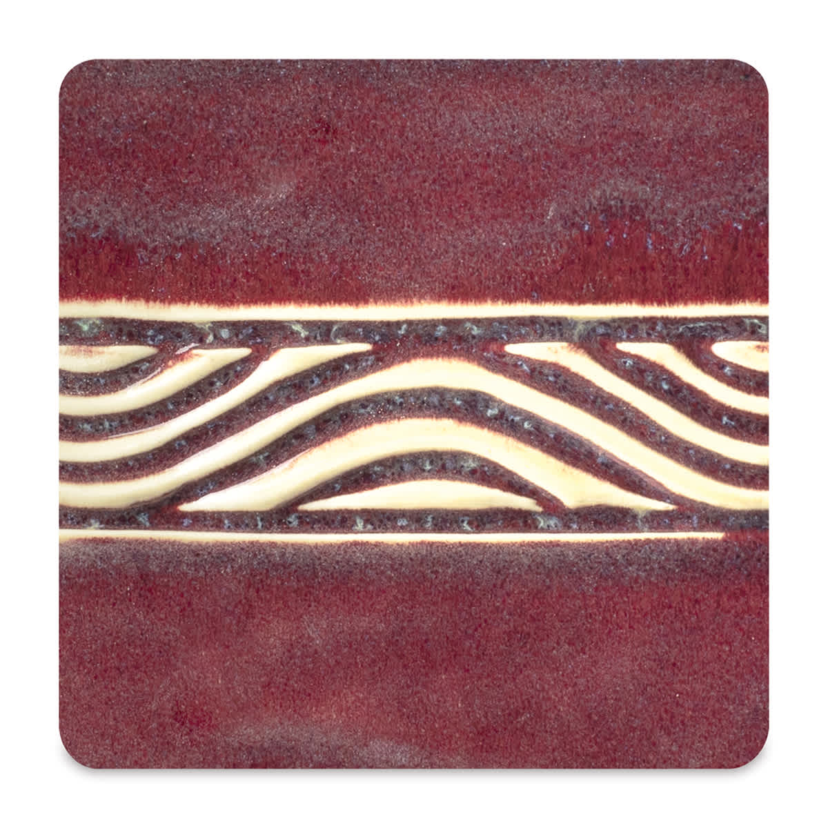 Amaco Potter's Choice Glaze - Gallon, Copper Red. Color sample of copper red with natural contrasts