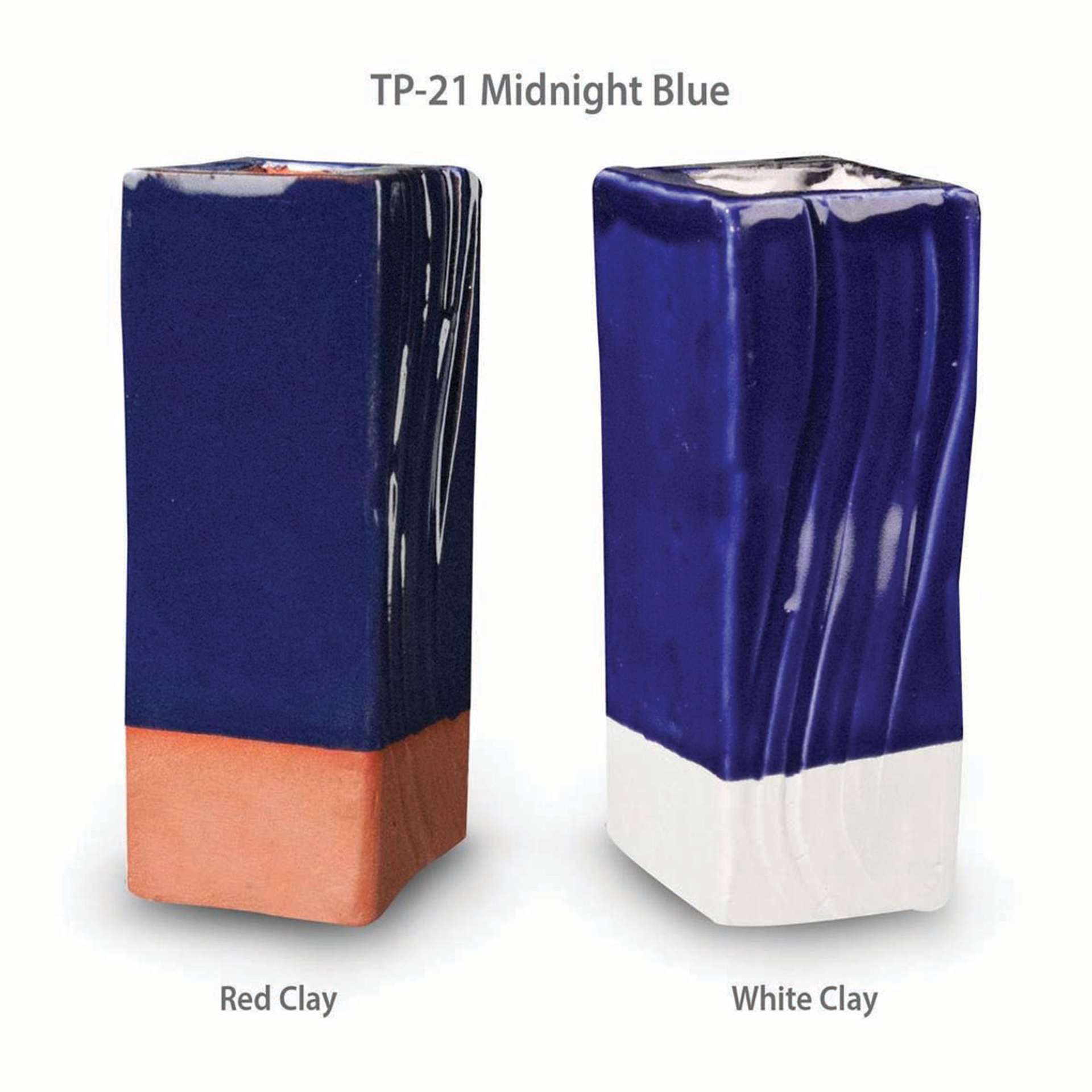 Amaco Teacher's Palette Glaze - Pint, Midnight Blue clay comparison
