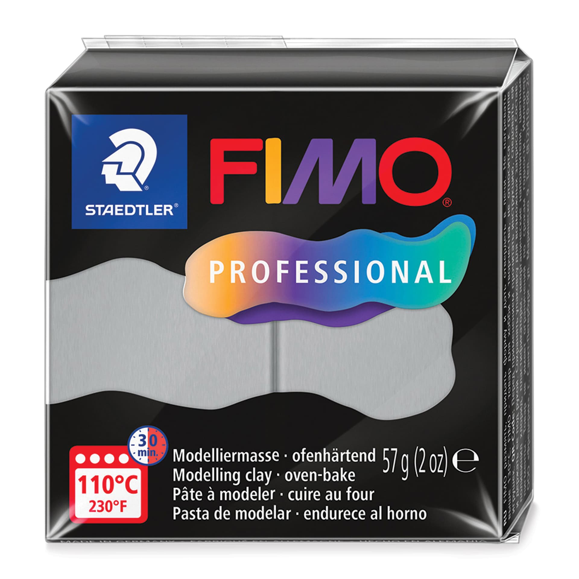 Staedtler Fimo Professional Polymer Clay - Dolphin Grey, 2 oz, packaging