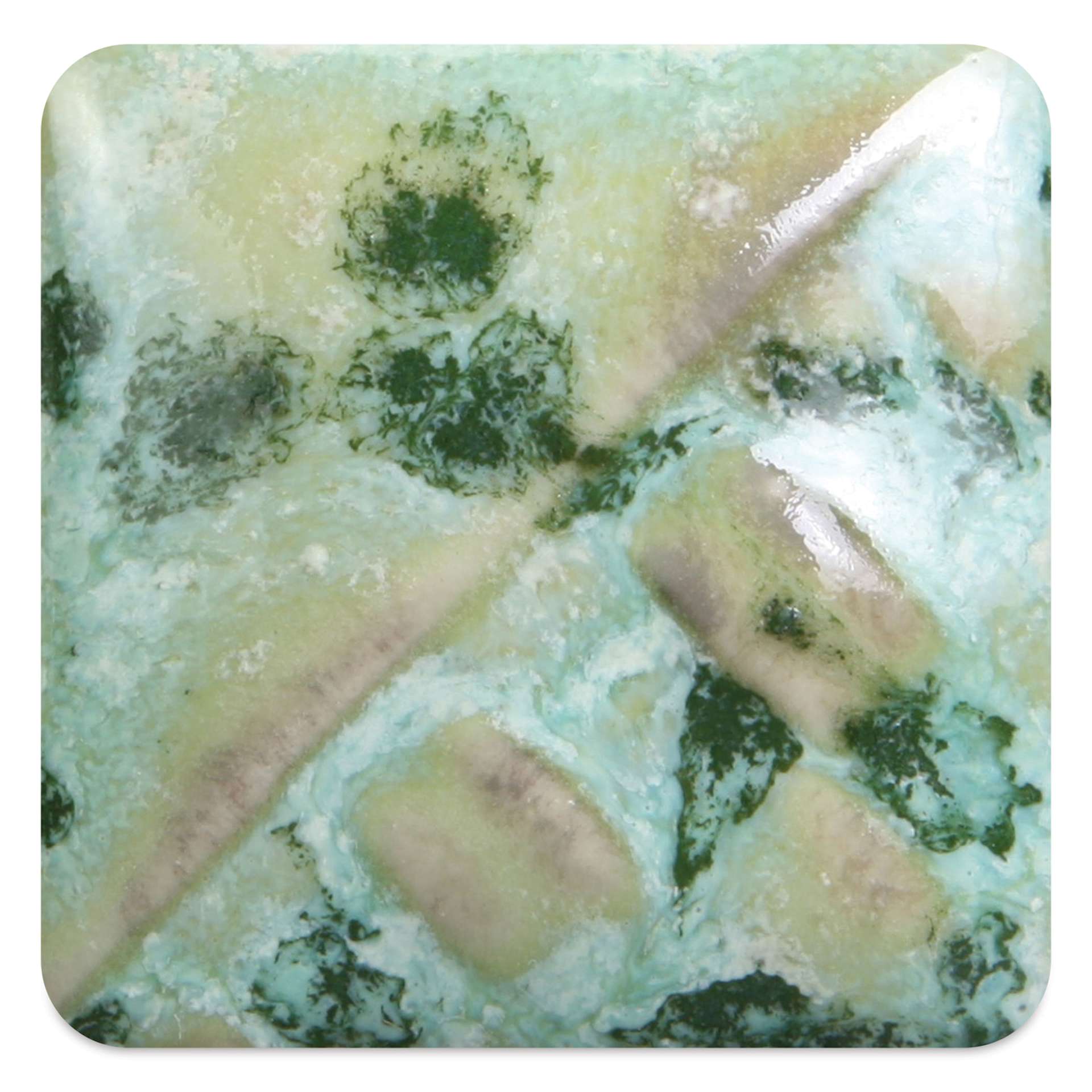 Mayco Stoneware Crystal Glaze - Lime Shower fired to cone 10 reduction