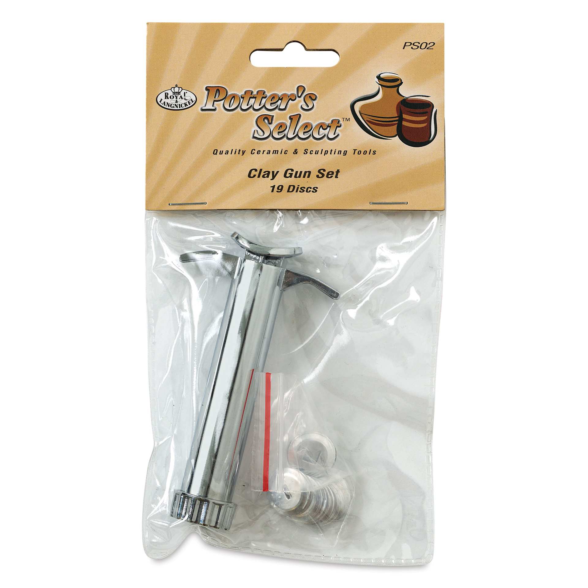 Potter's Select Clay Gun w/ 19 Interchangeable Discs - front of packaging