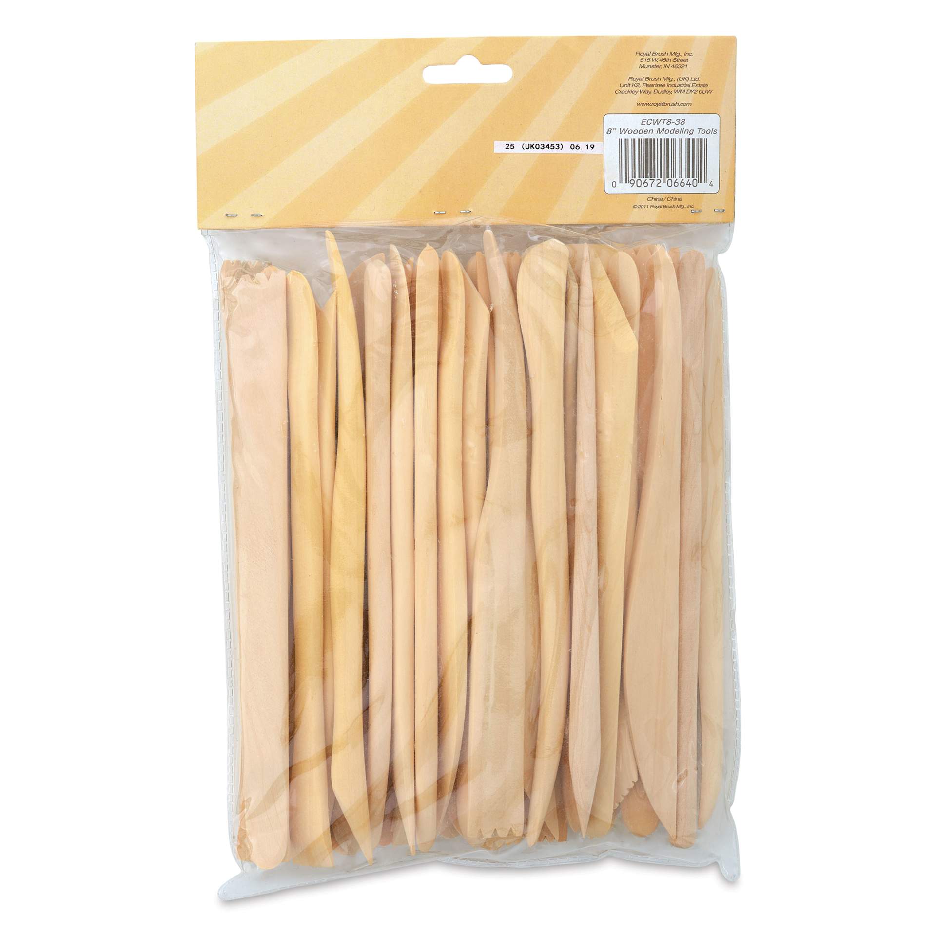 Potter's Select Wooden Modeling Tools - Set of 38, 8" - back of packaging