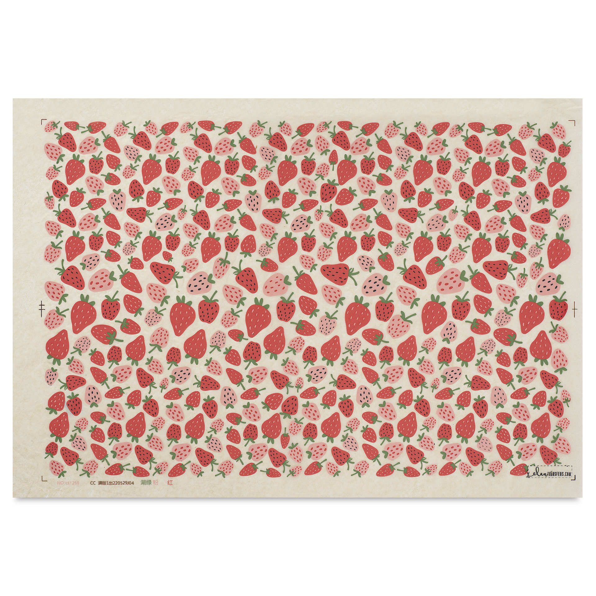 Elan Transfers Underglaze Transfer Sheet - Strawberries, Assorted Colors