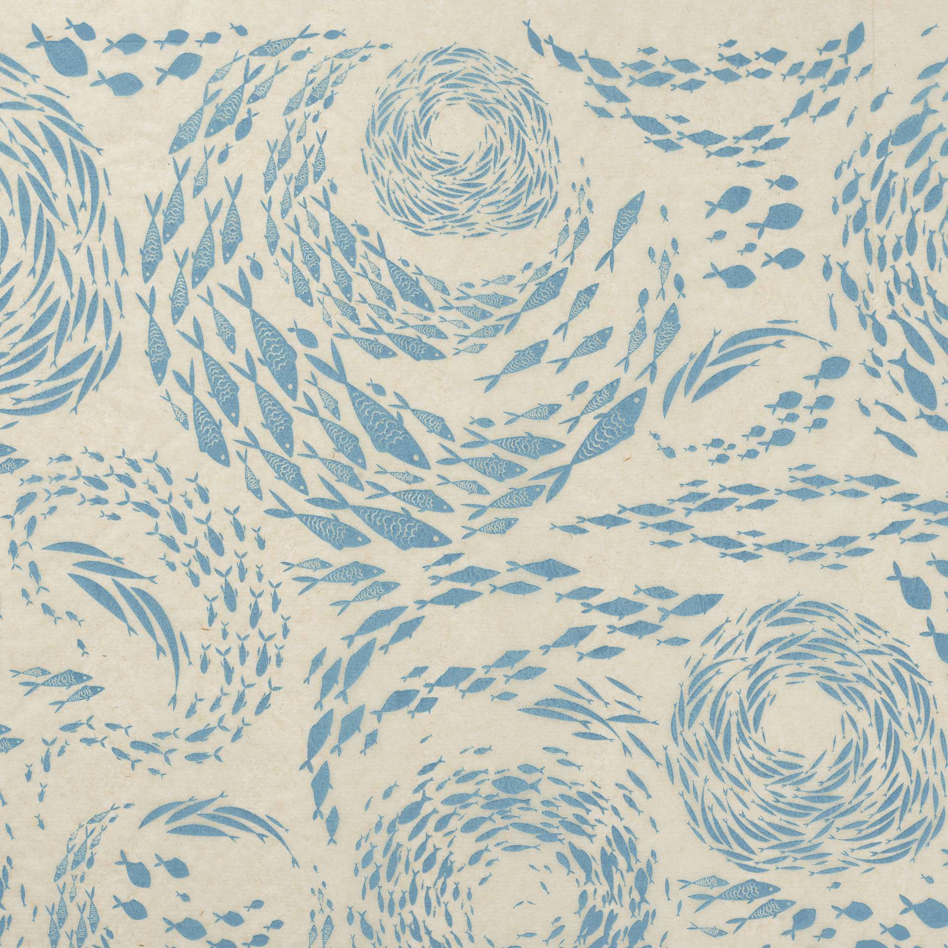 Elan Transfers Underglaze Transfer Sheet - Fish School, Turquoise - close-up