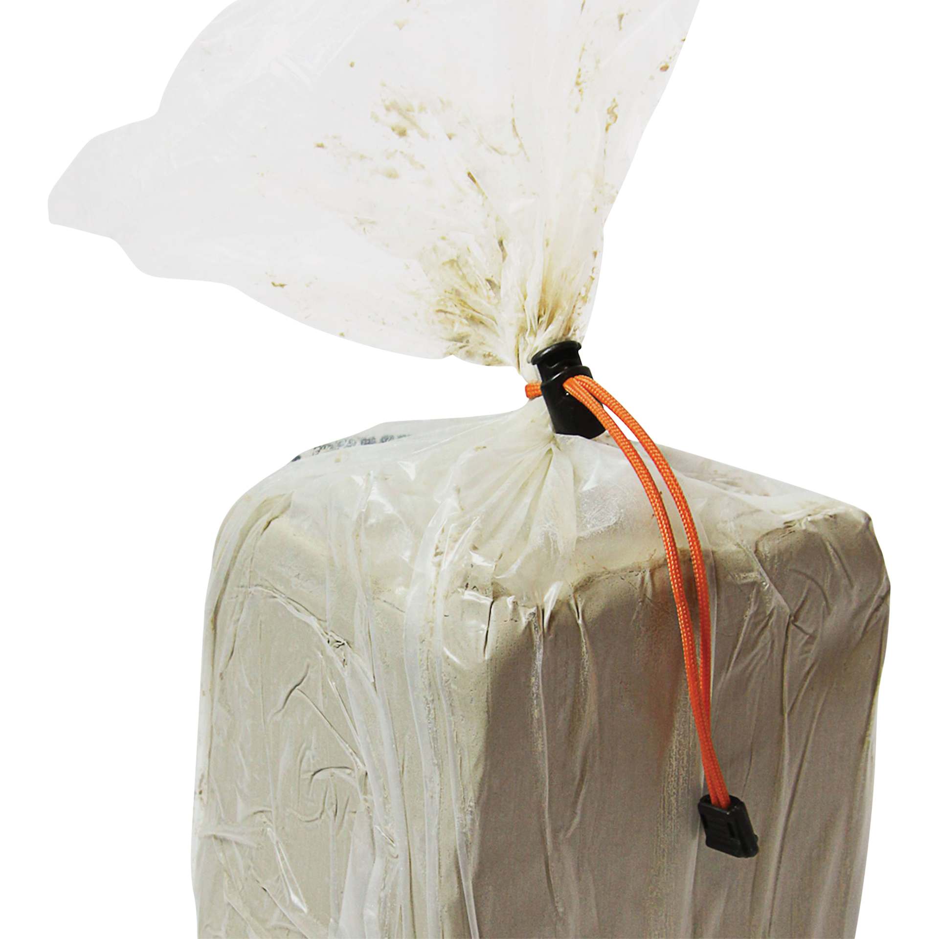 Xiem Clay Bag Ties - Orange - on clay bag