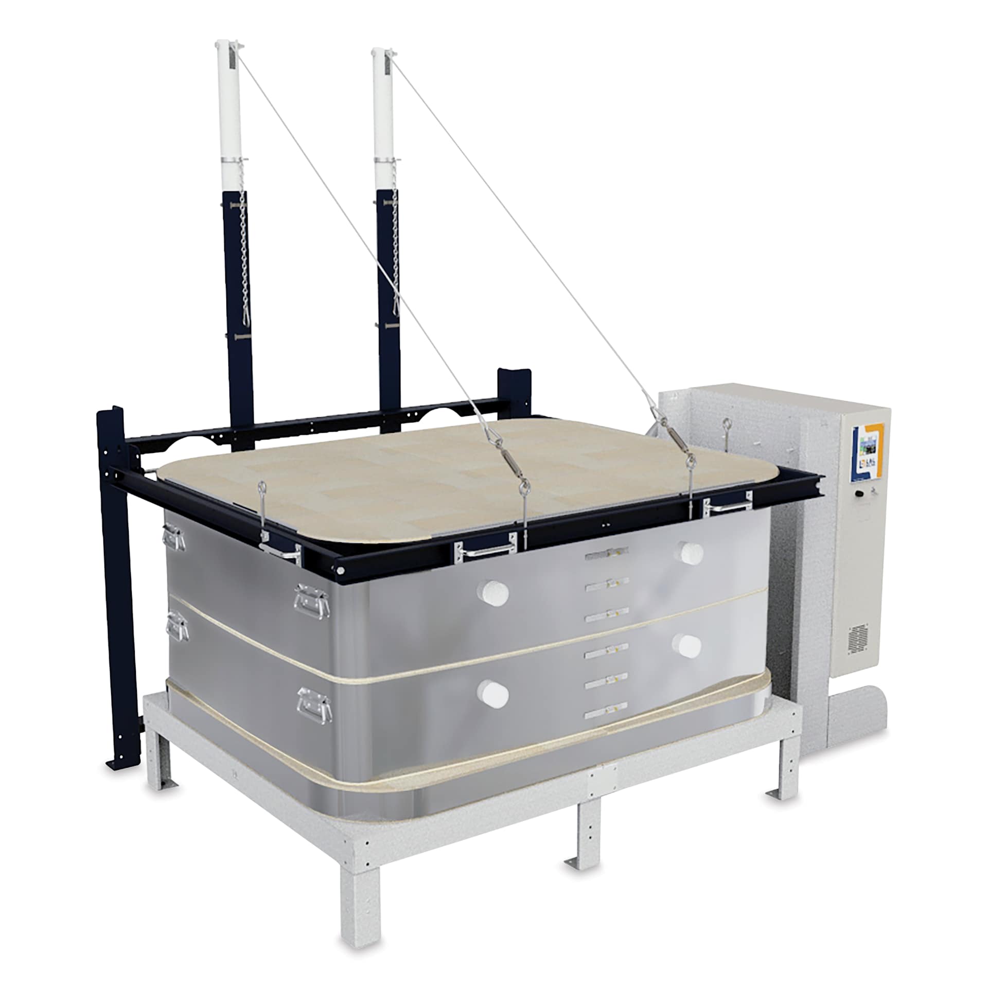 L&L Davinci Rectangular Kiln - TB3418-D, Cone 10, 208V-3P, 83.0A, 18" H x 43-1/2" W x 30-1/2" D - with lid closed