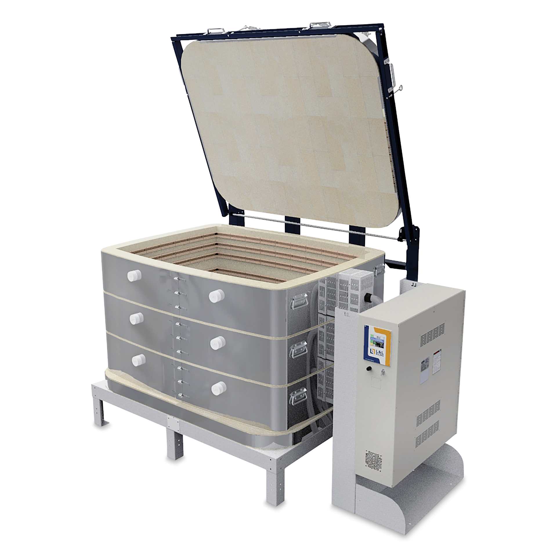 L&L Davinci Rectangular Kiln - T3427-D, Cone 10, 208V-1P, 119.9A, 27" H x 43-1/2" W x 30-1/2" D