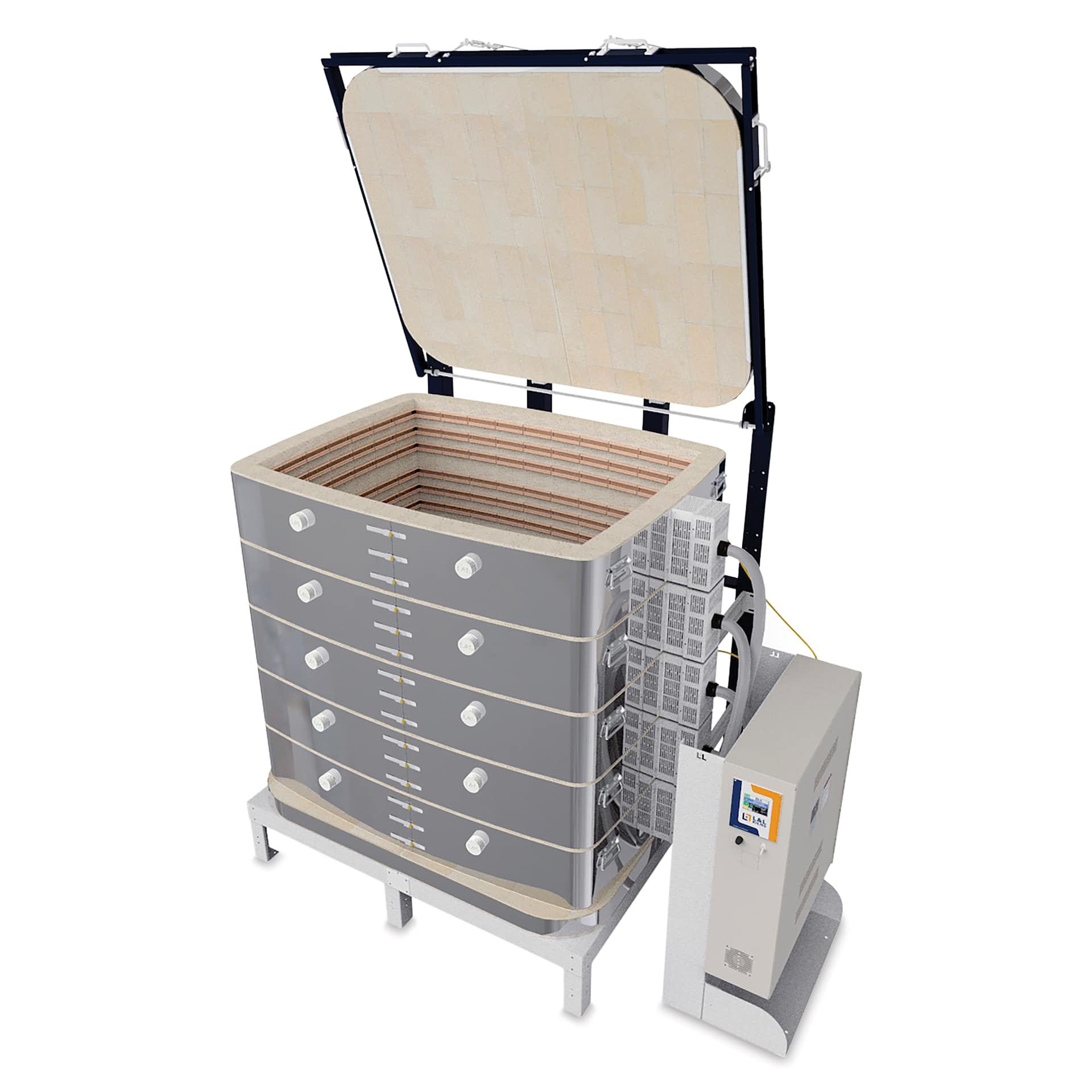 L&L Davinci Rectangular Kiln - T3445-D, Cone 10, 208V-1P, 199.8A, 45" H x 43-1/2" W x 30-1/2" D