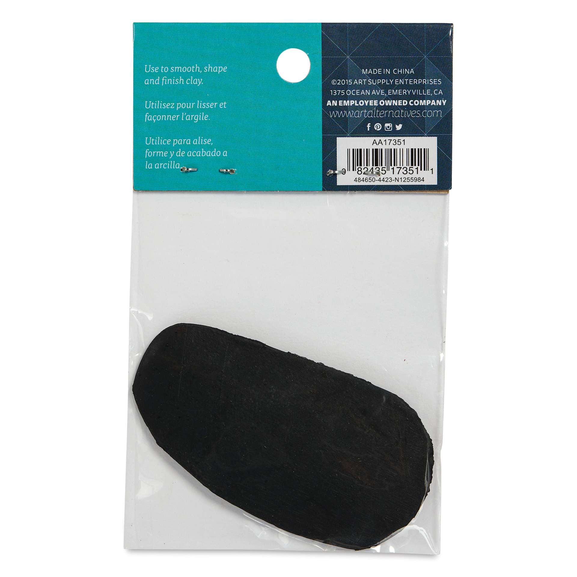 Art Alternatives Potter’s Rubber Finishing Rib - Hard, Small - back of packaging