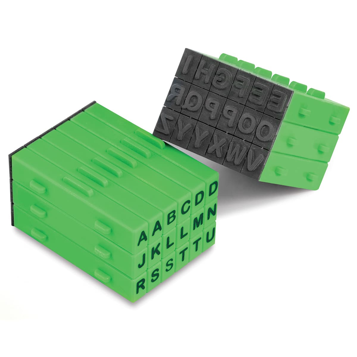 Xiem Studio Attachable Stamps - Both ends of 36 pc Uppercase Letter set shown
