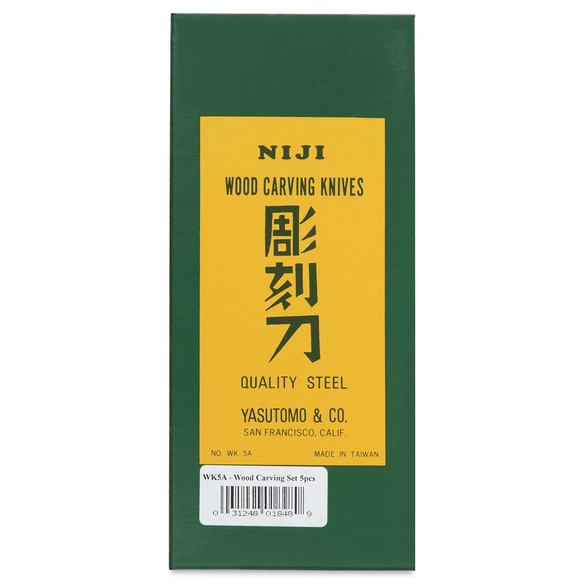 Yasutomo Niji Woodcarving Knives - Set of 5 - front of packaging