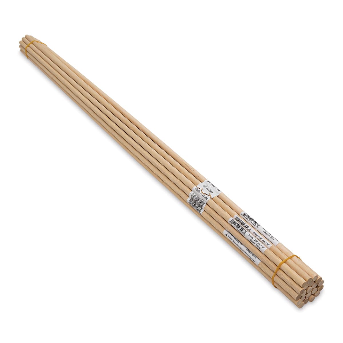 Midwest Products Birch Dowels - Pkg of 20, 3/8" x 36" - close-up of tips