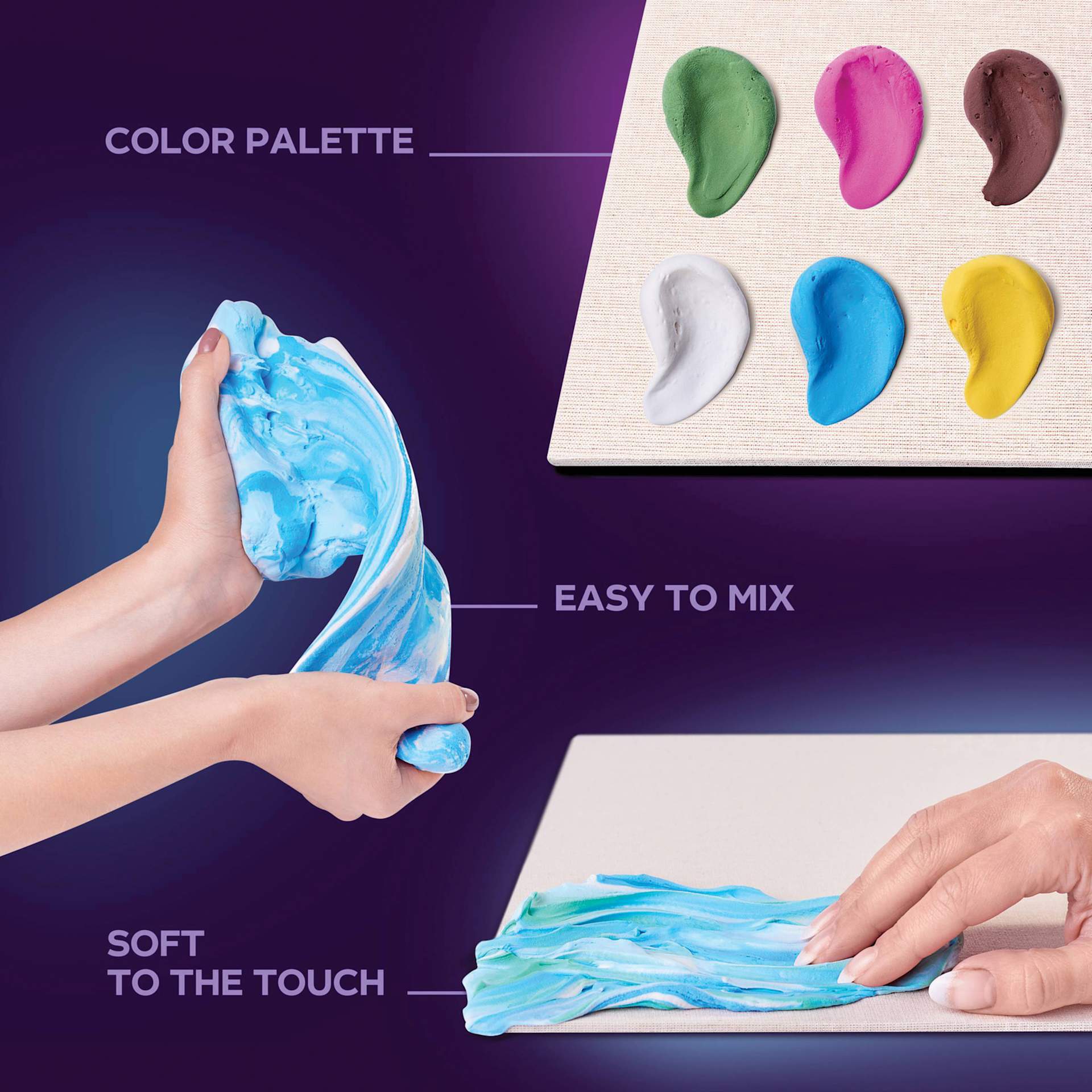 Okto Sensory Art DIY 3D Clay Painting Kit - Flower Beds - features