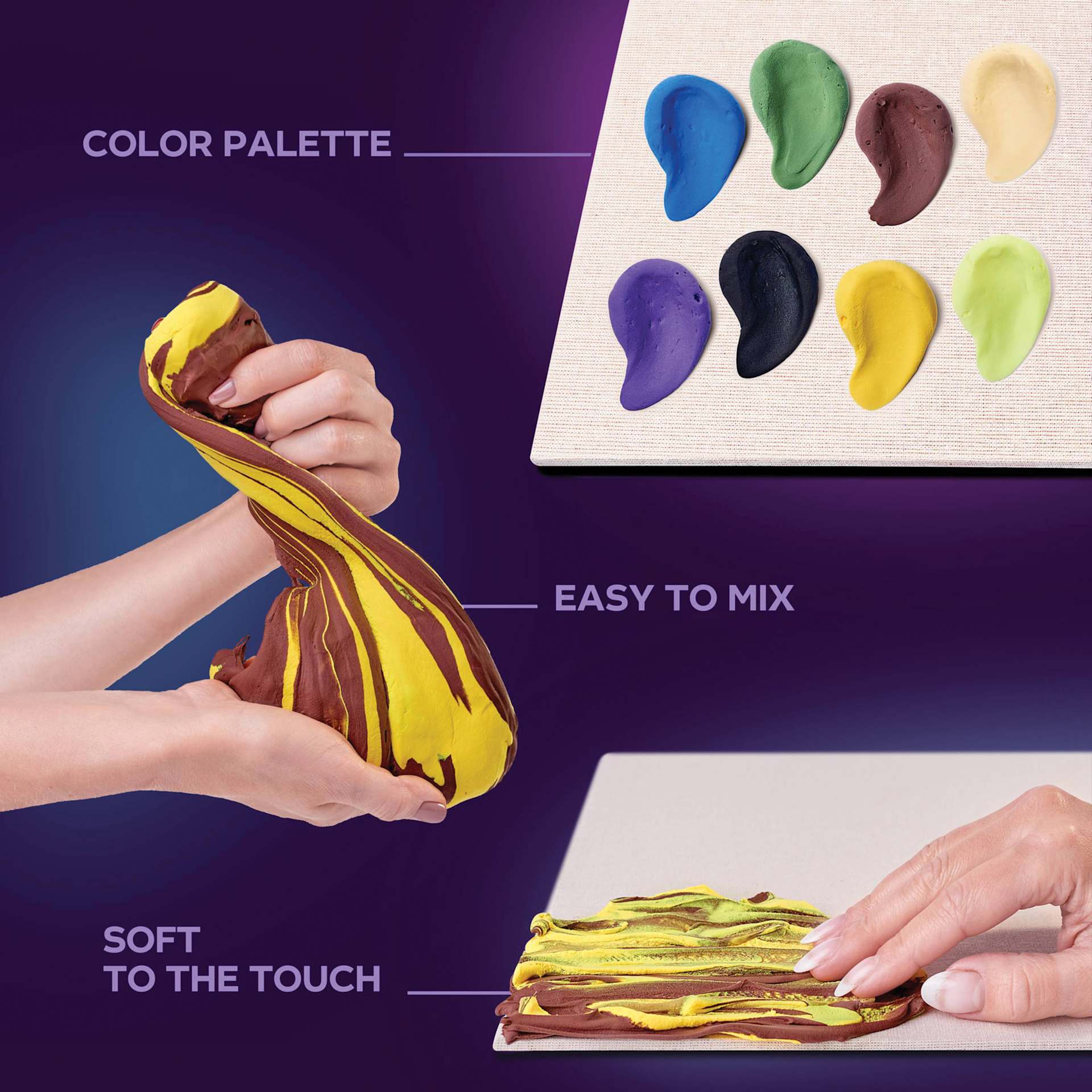 Okto Sensory Art DIY 3D Clay Painting Kit - The Kiss - features