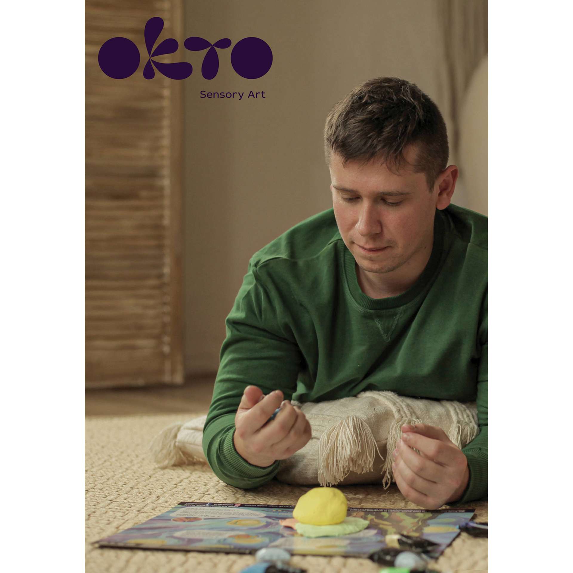 Okto Sensory Art DIY 3D Clay Painting Kit - The Kiss - in progress