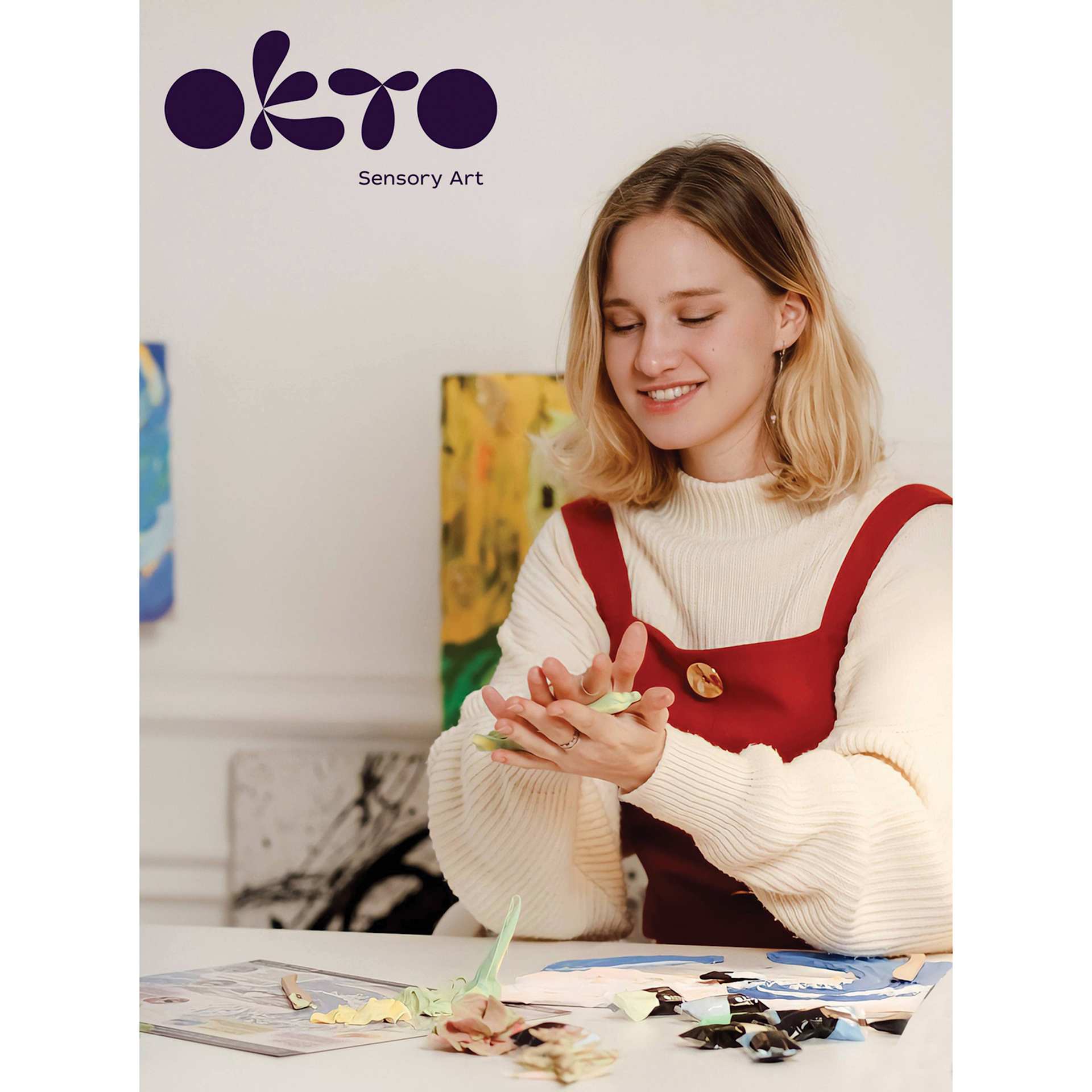 Okto Sensory Art DIY 3D Clay Painting Kit - Sunflowers - prepping materials