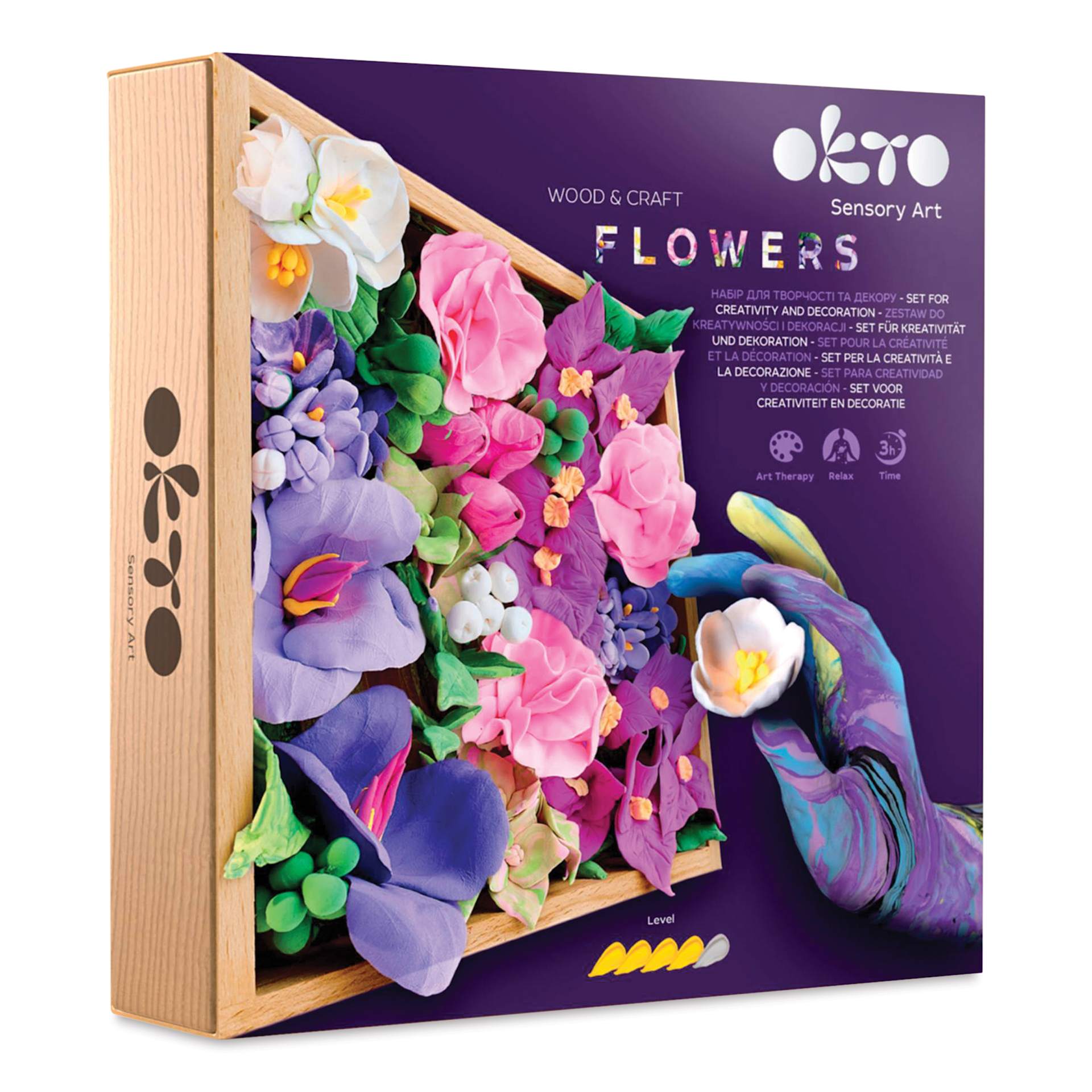 Okto Sensory Art DIY Wood & Craft Clay Kit - Flowers, Inspiration