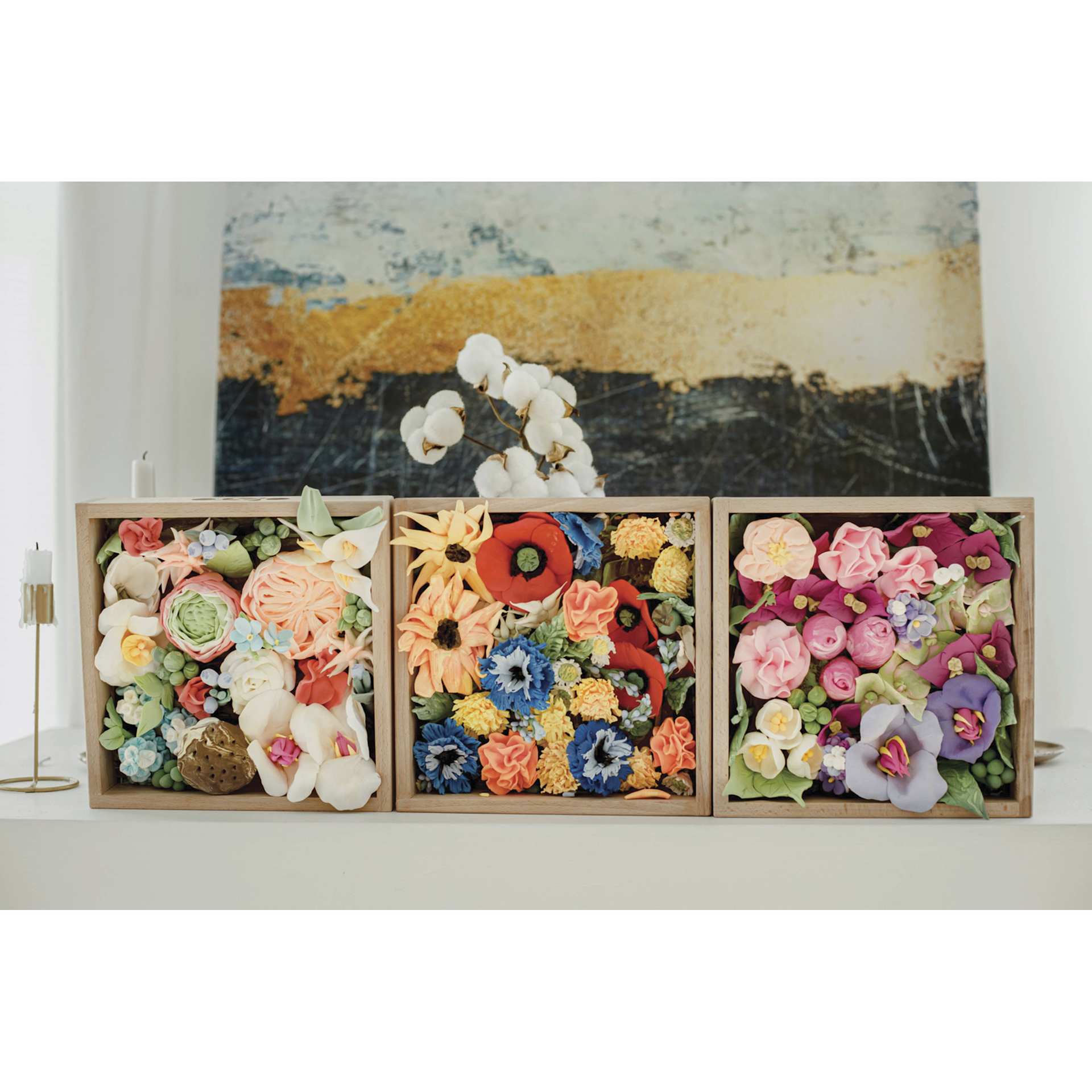 Okto Sensory Art DIY Wood & Craft Clay Kits - finished examples