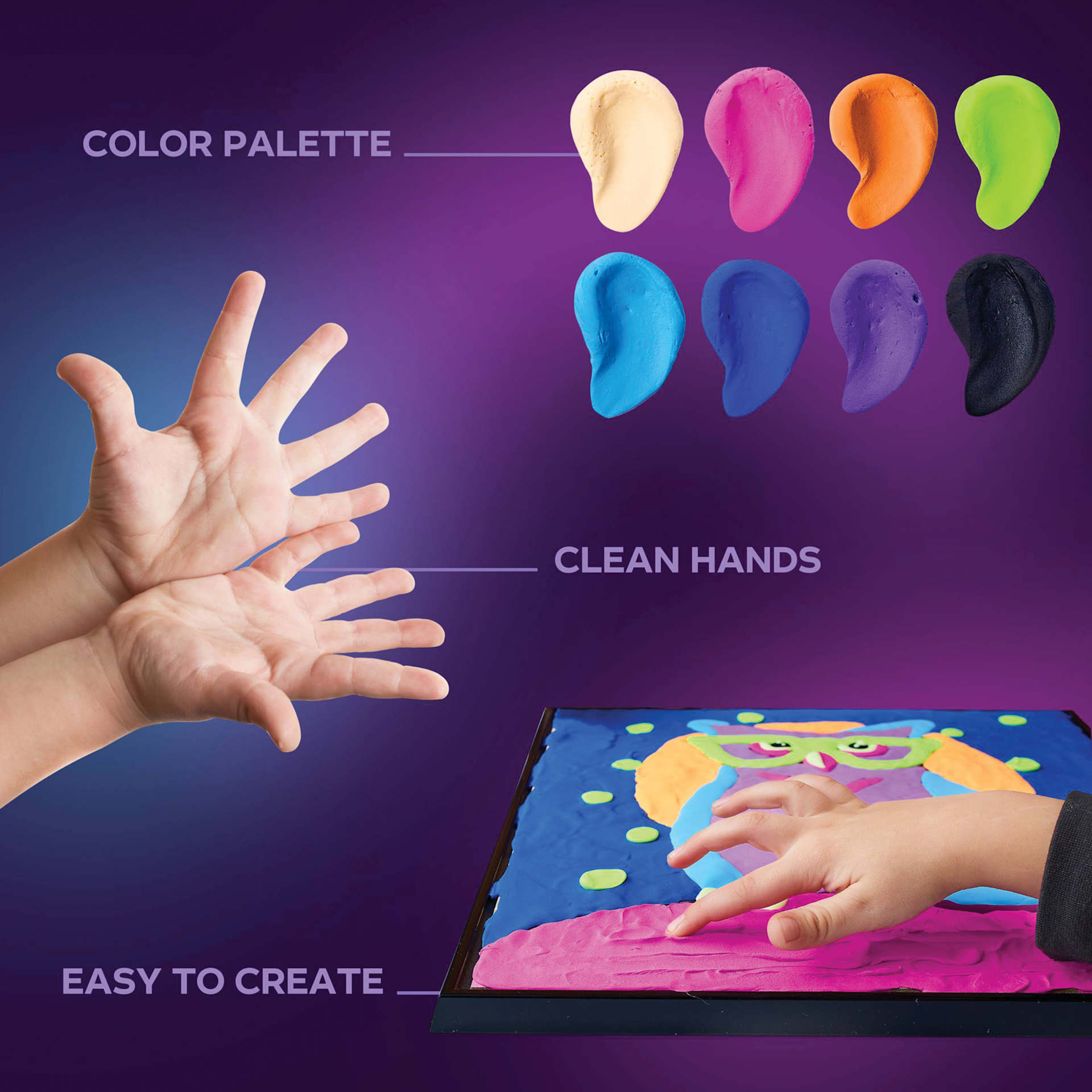 Okto Sensory Art Clay Color By Number Kit - Owl - features