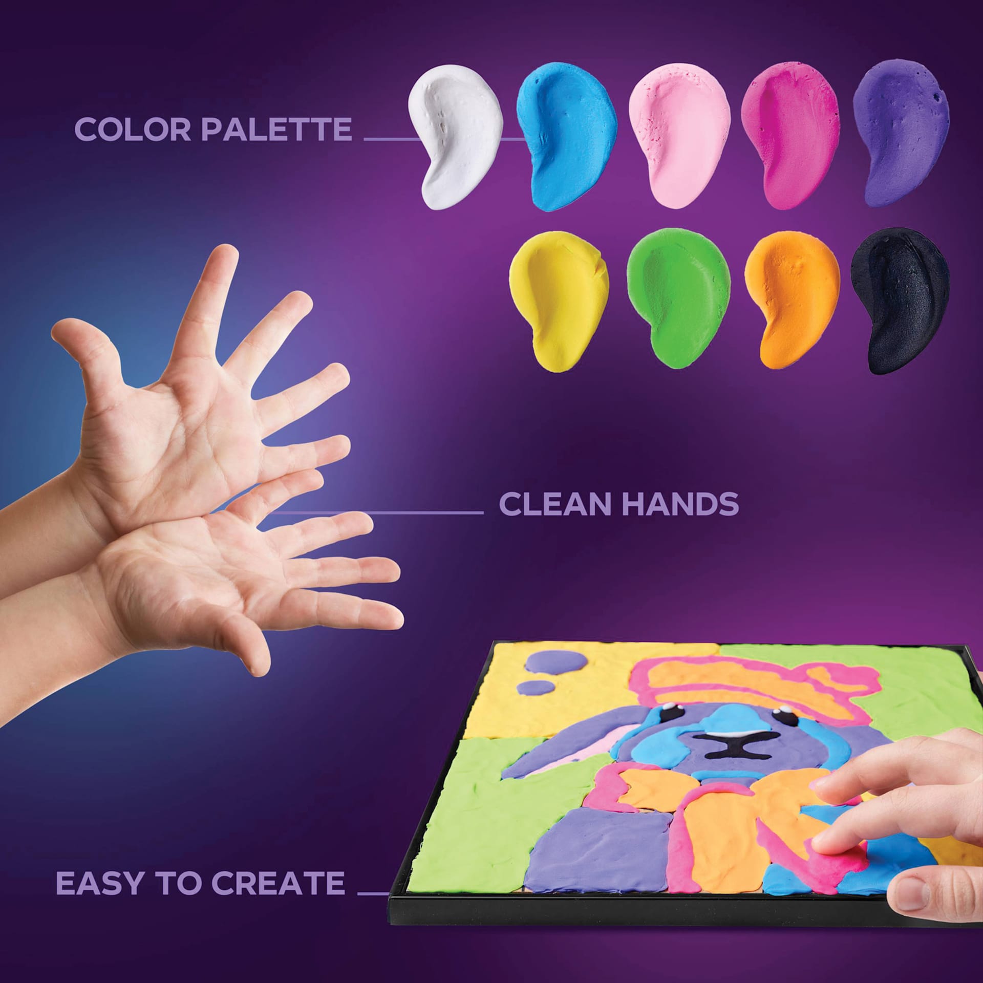 Okto Sensory Art Clay Color By Number Kit - Bunny - features