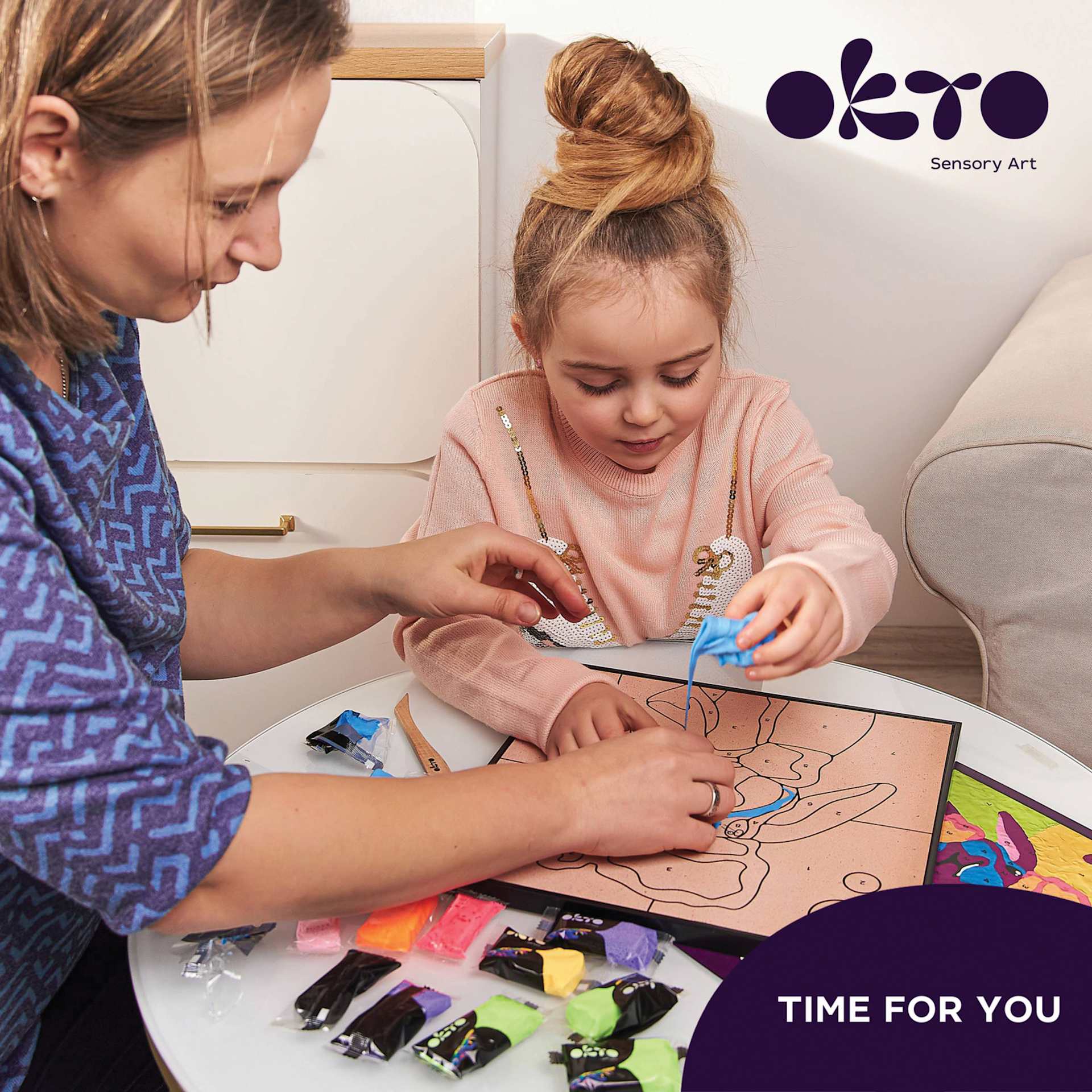 Okto Sensory Art Clay Color By Number Kit - Bunny - art in progress