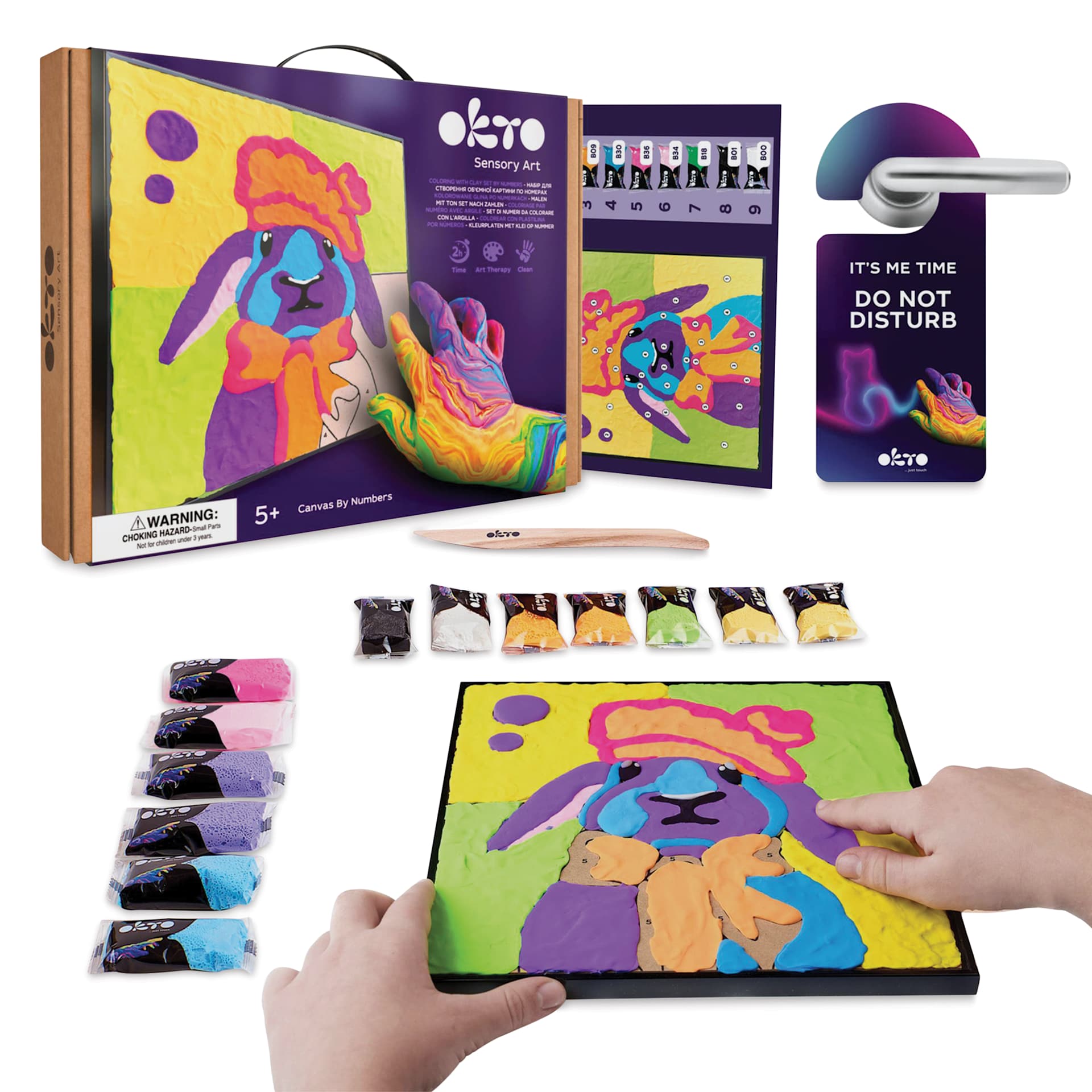Okto Sensory Art Clay Color By Number Kit - Bunny