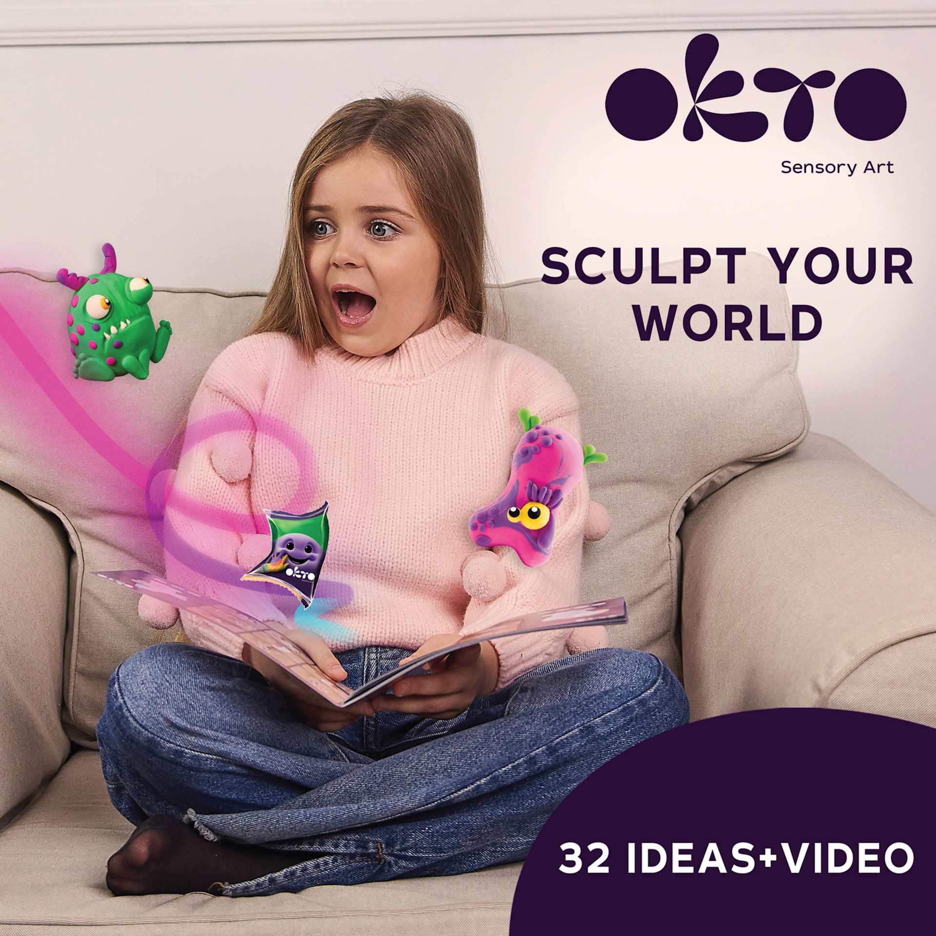 Okto Sensory Art Air Clay Creativity Kit - Set of 18 - sculpt your world