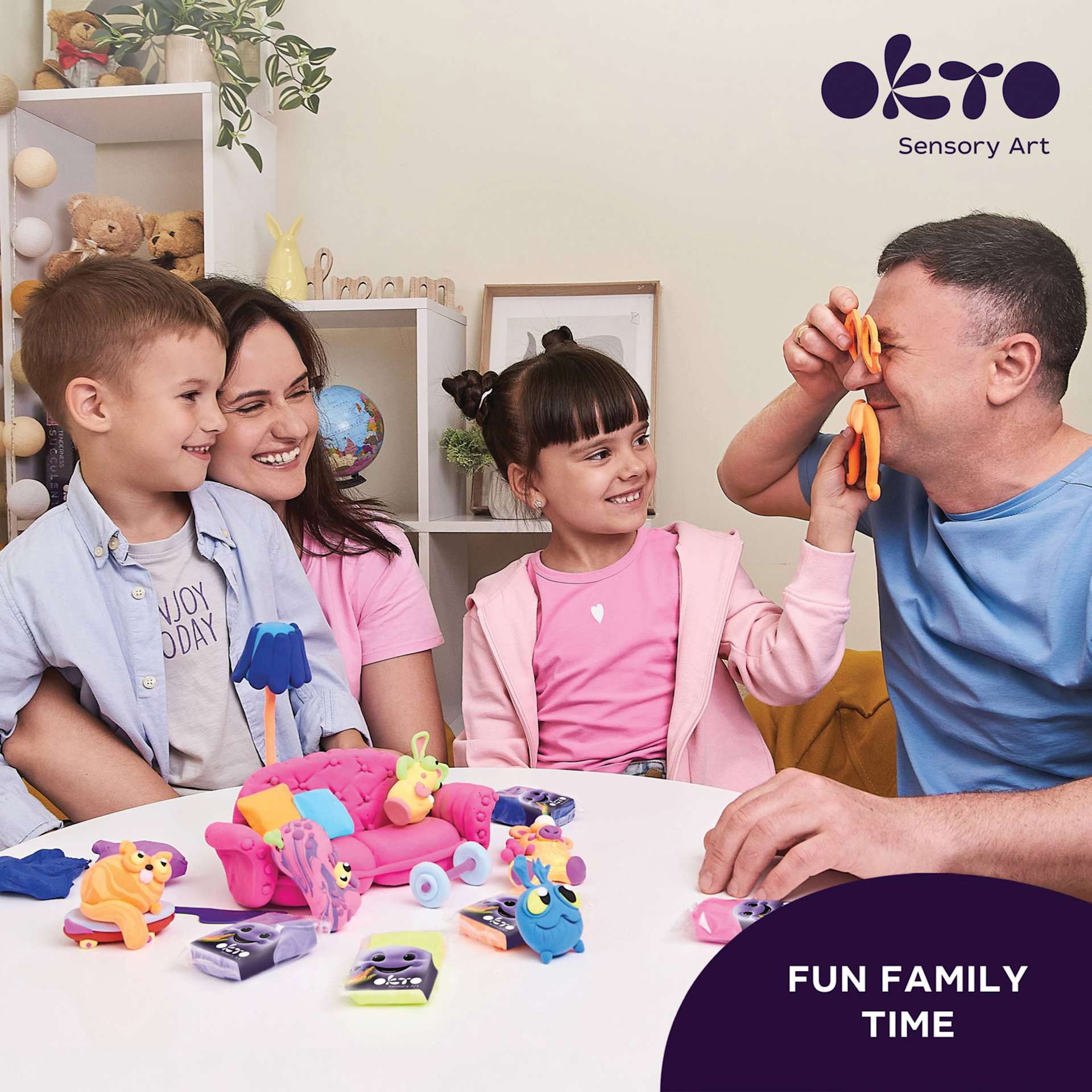 Okto Sensory Art Air Clay Creativity Kit - Set of 18 - fun family time
