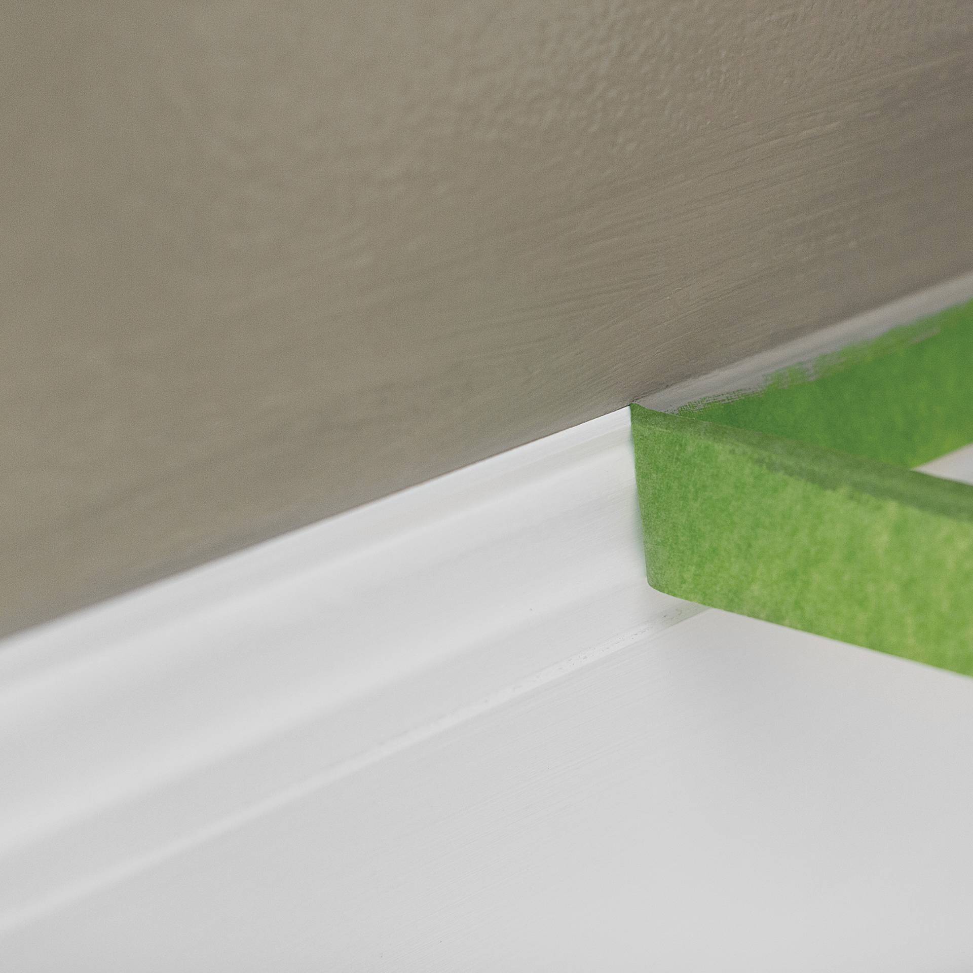 FrogTape Multi-Surface Painting Tape - Pkg of 2, 1.41" x 60 yds Roll applied to wall trim