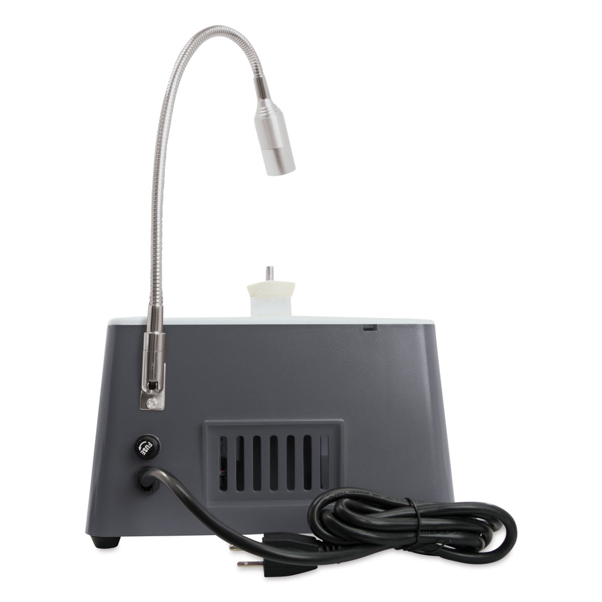 Studio Pro Grinder - Rear view of grinder showing power cord and light